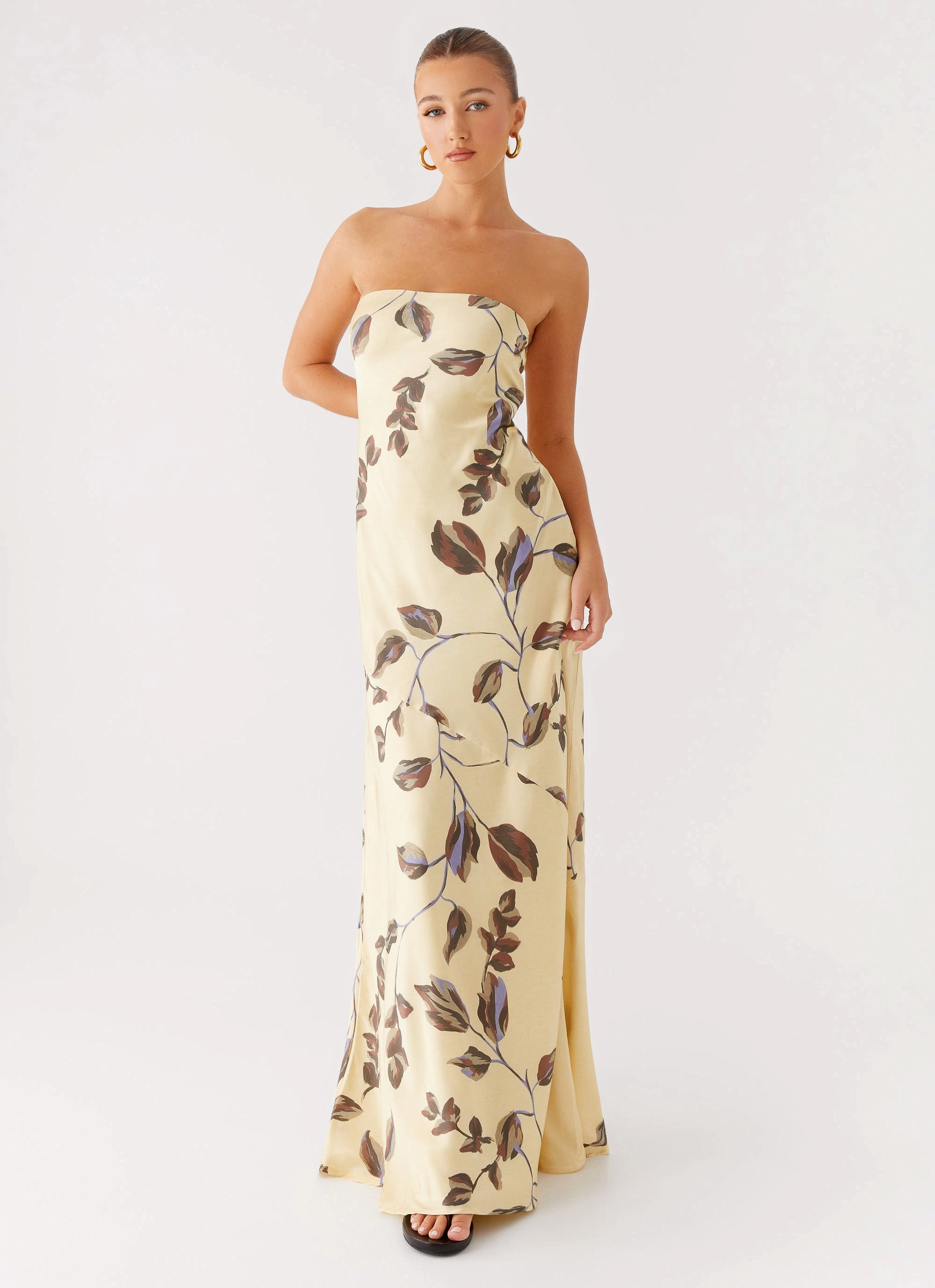 Stylish Feel Skin Touch Alisa Strapless Maxi Dress - Buttercream Bliss
