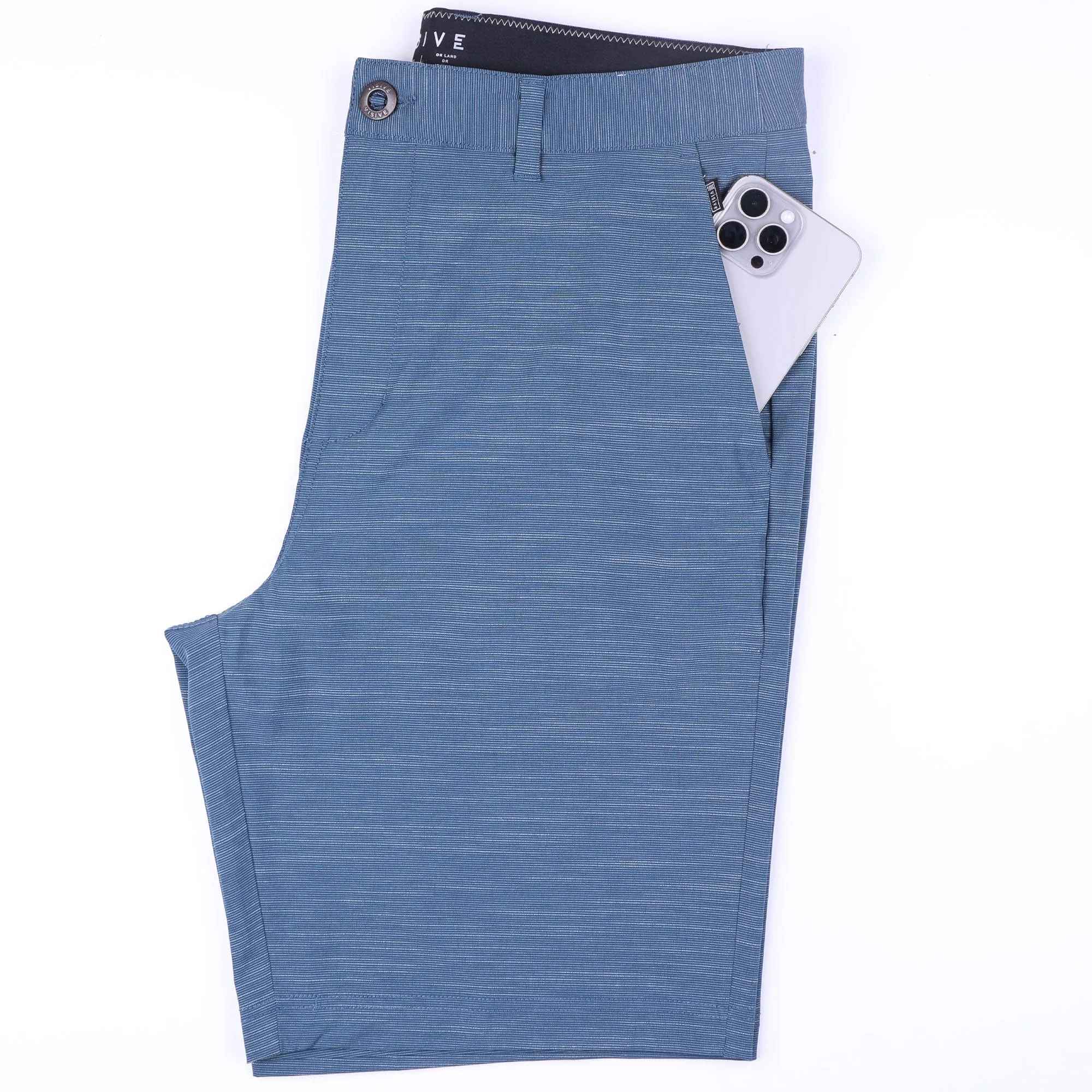 All In One Mens Hybrid Shorts - Slub Silver