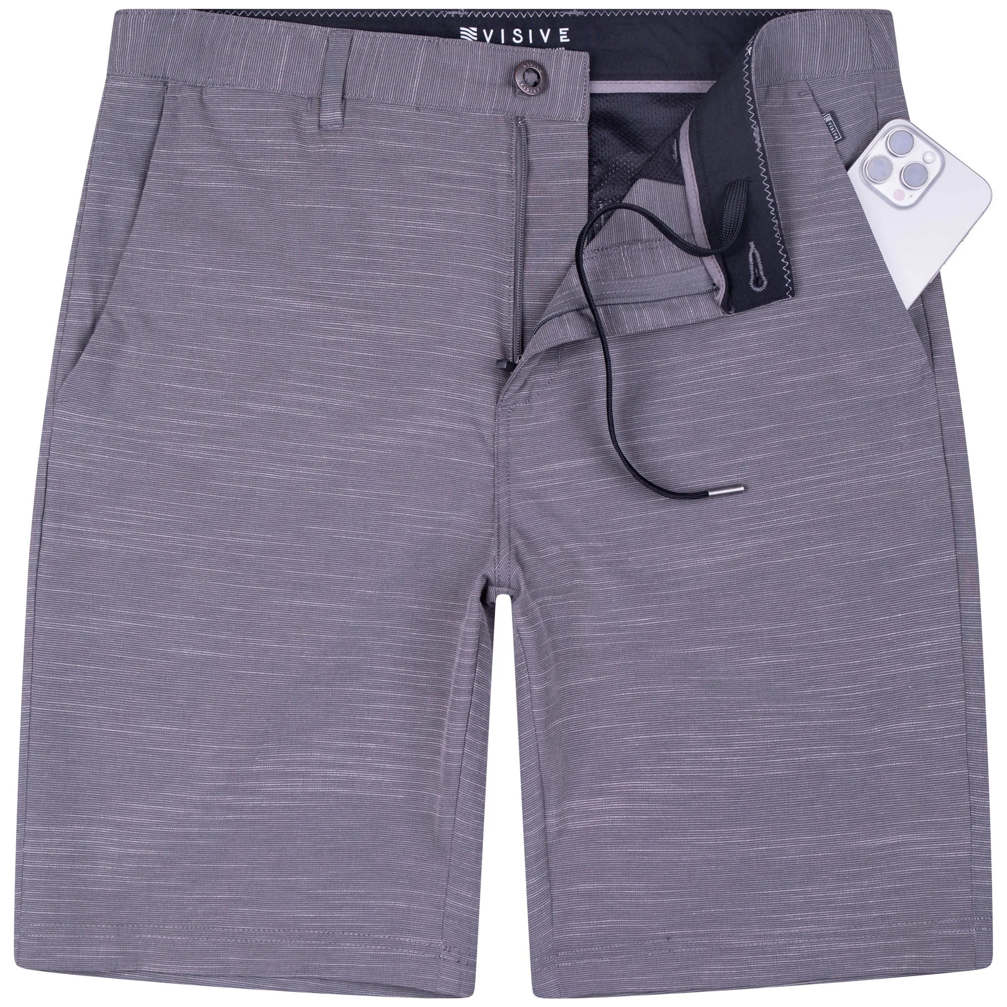 All In One Mens Hybrid Shorts - Slub Silver