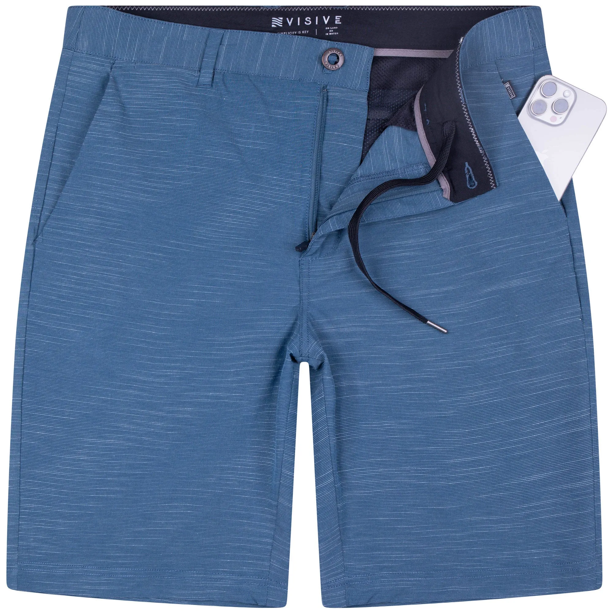 All In One Mens Hybrid Shorts - Slub Silver