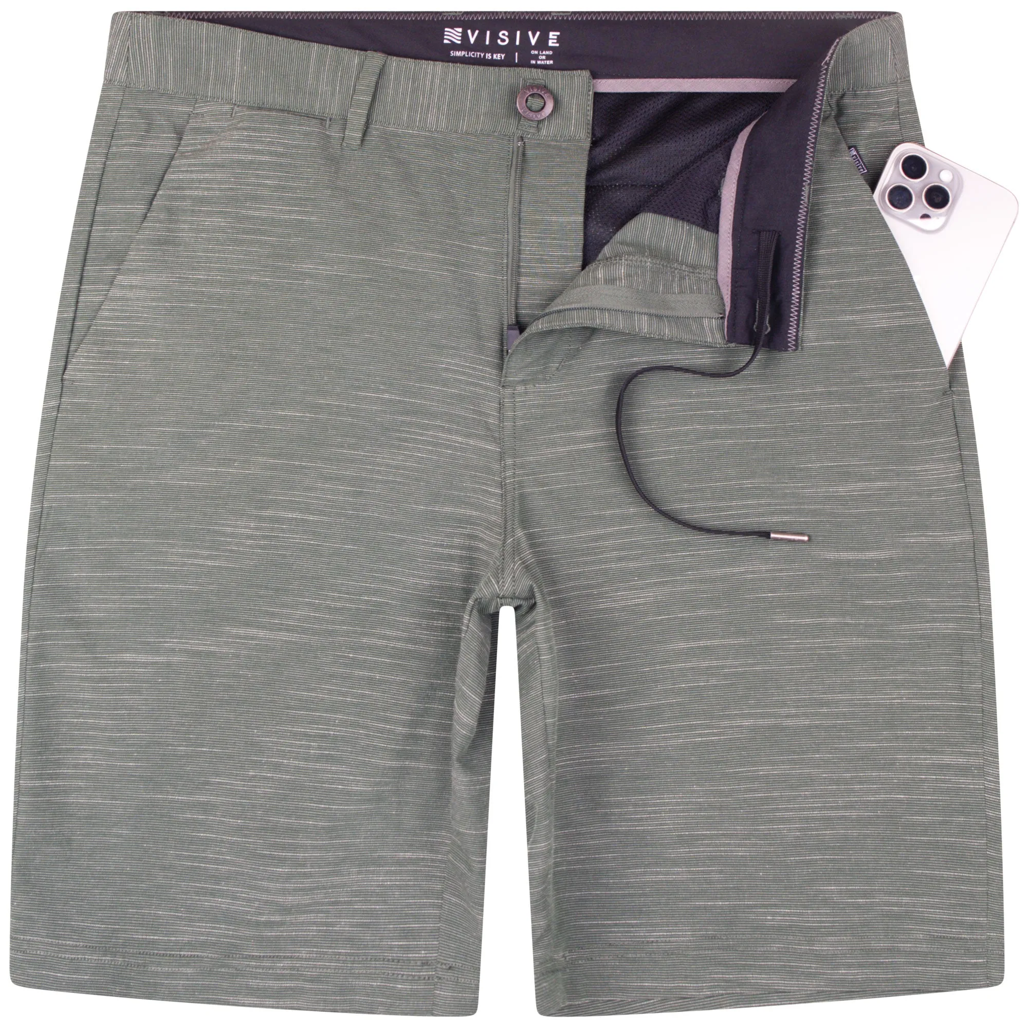 All In One Mens Hybrid Shorts - Slub Silver