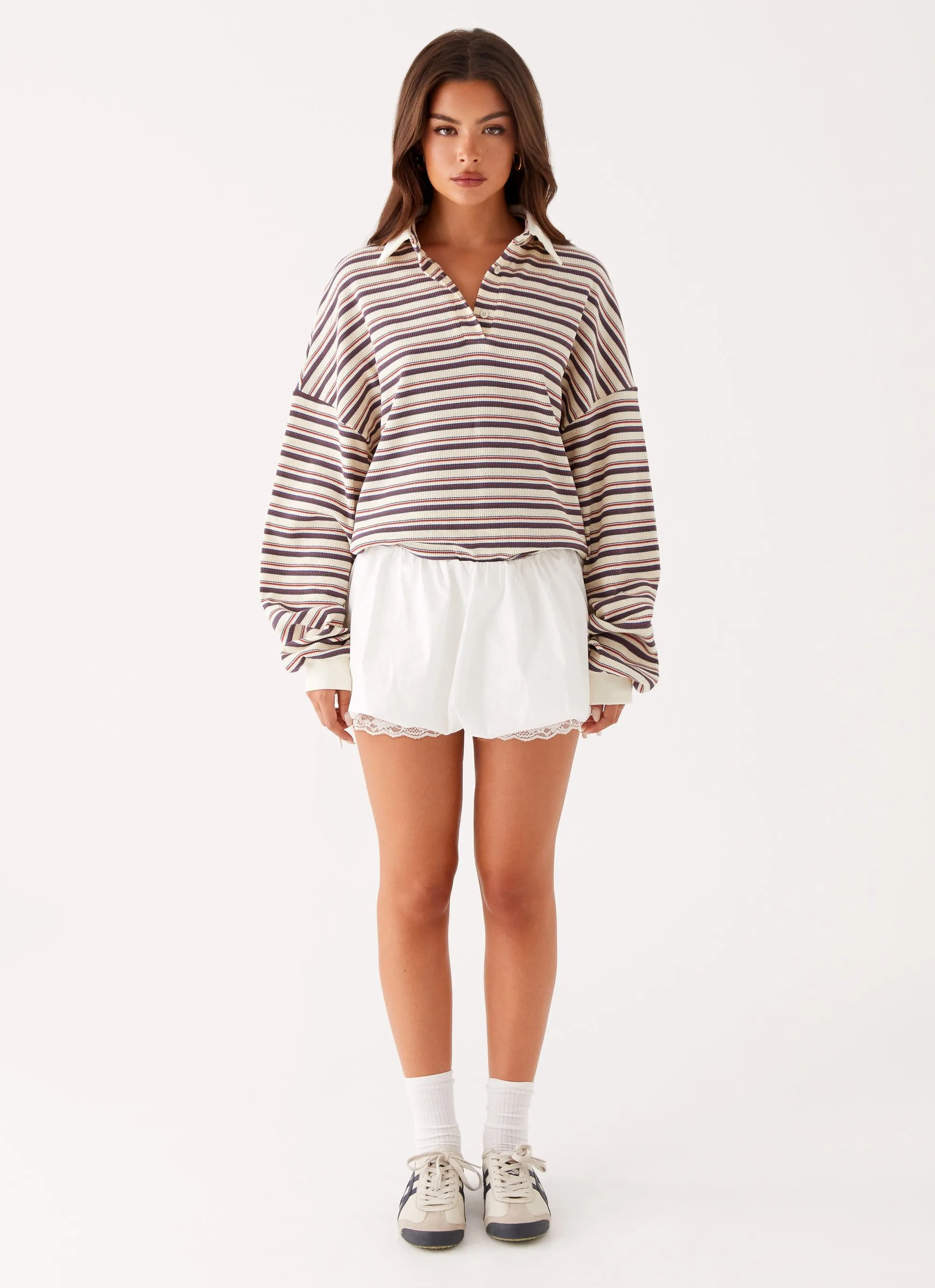 All Mine Bubble Skort - White Soft Styling Everyday Favorite