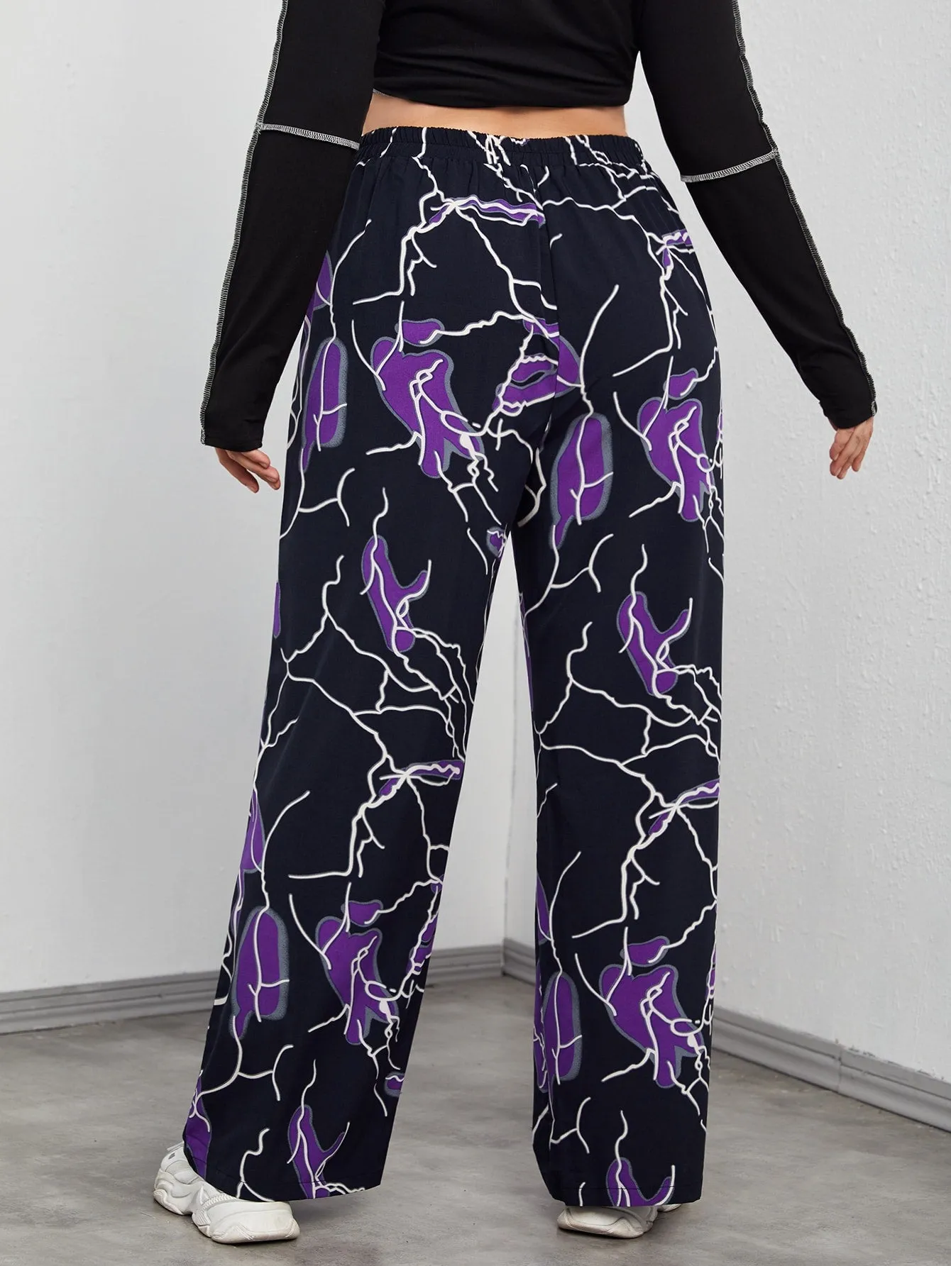 All Over Print Long Plus Size Pants