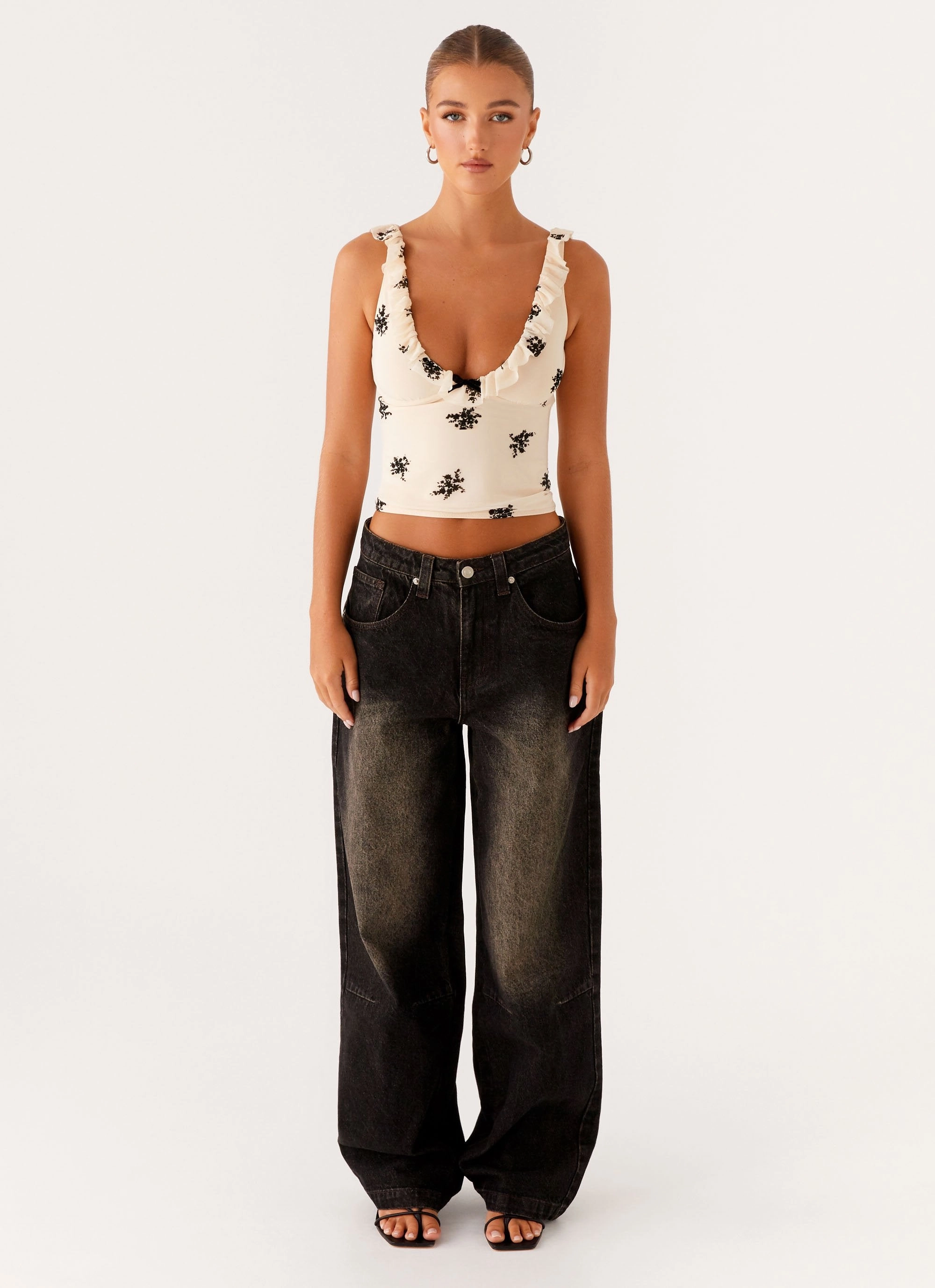 Pera Baggy Denim Jeans - Brown Wash FlexibleKneePanels Comfort waistband