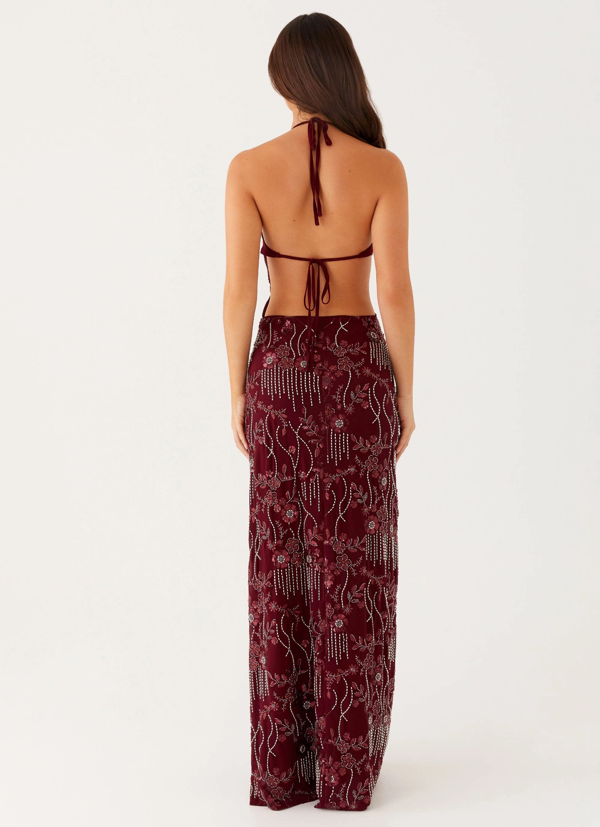 All For Love Maxi Dress - Burgundy Loose Fit Trendy midi dress
