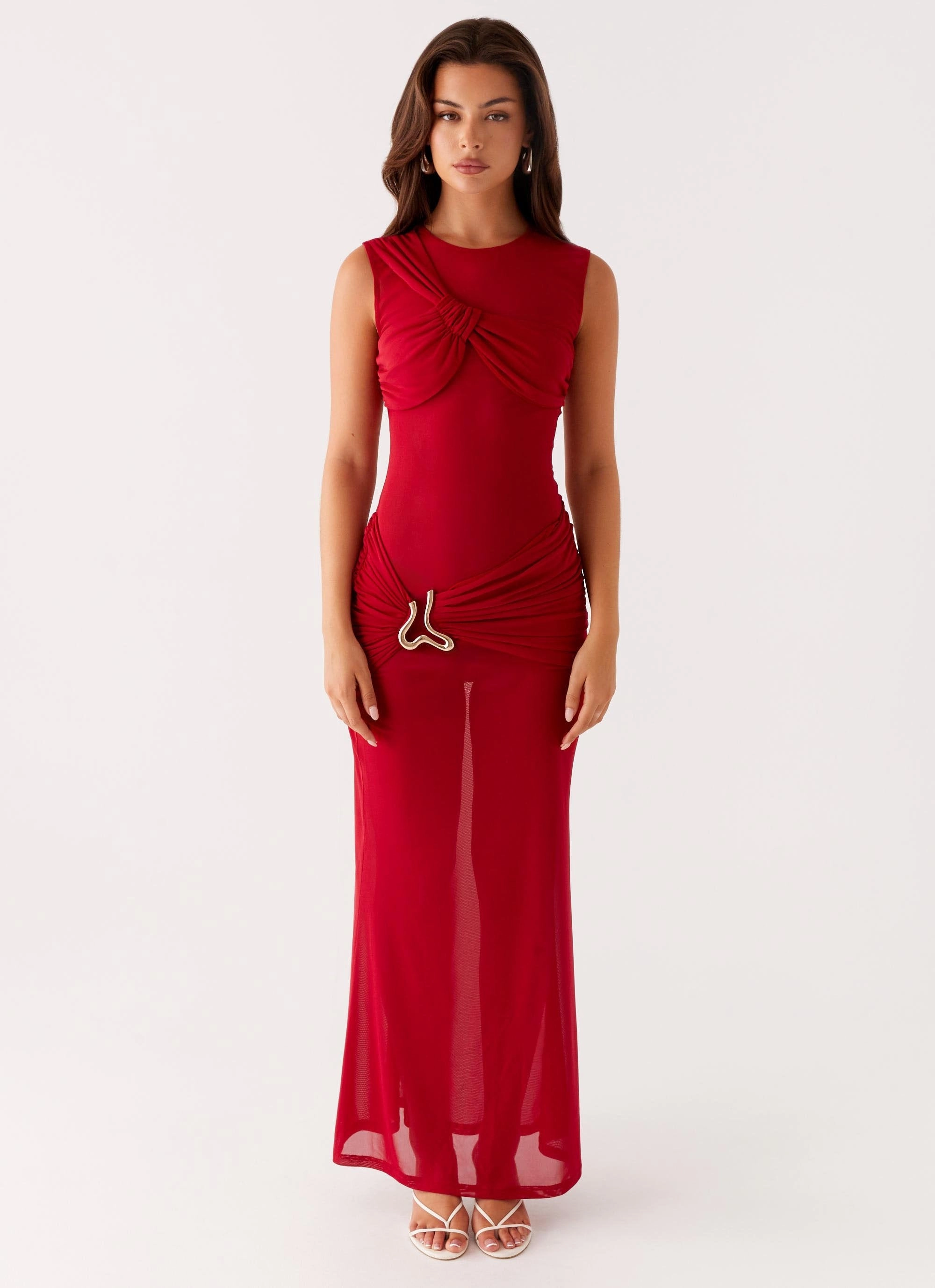Elegant Fabric Worldwide Maxi Dress - Raspberry