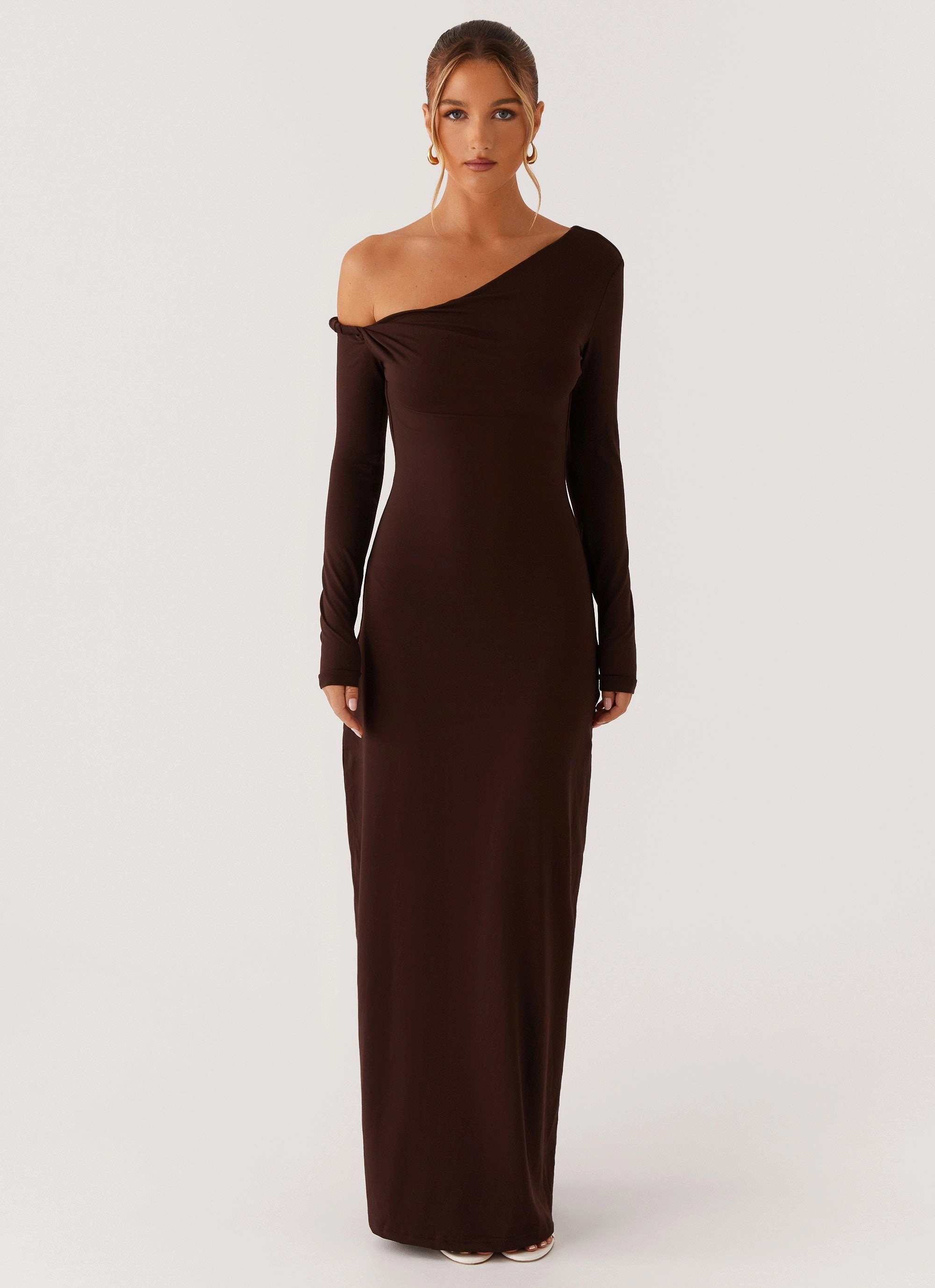 Sophisticated Look Jordana Twist Maxi Dress - Brown