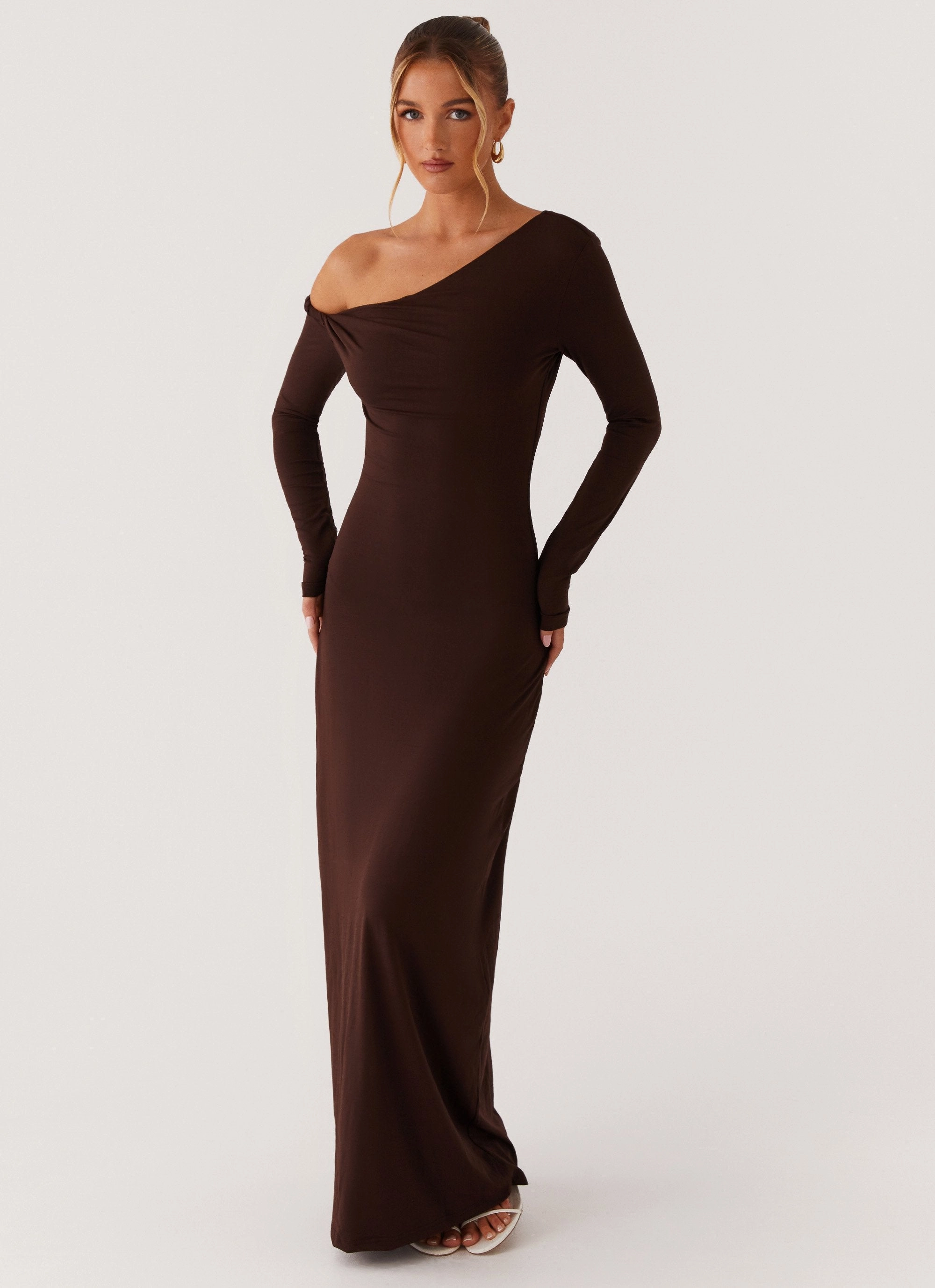 Jordana Twist Maxi Dress - Brown Timeless Line Vacation Outfit