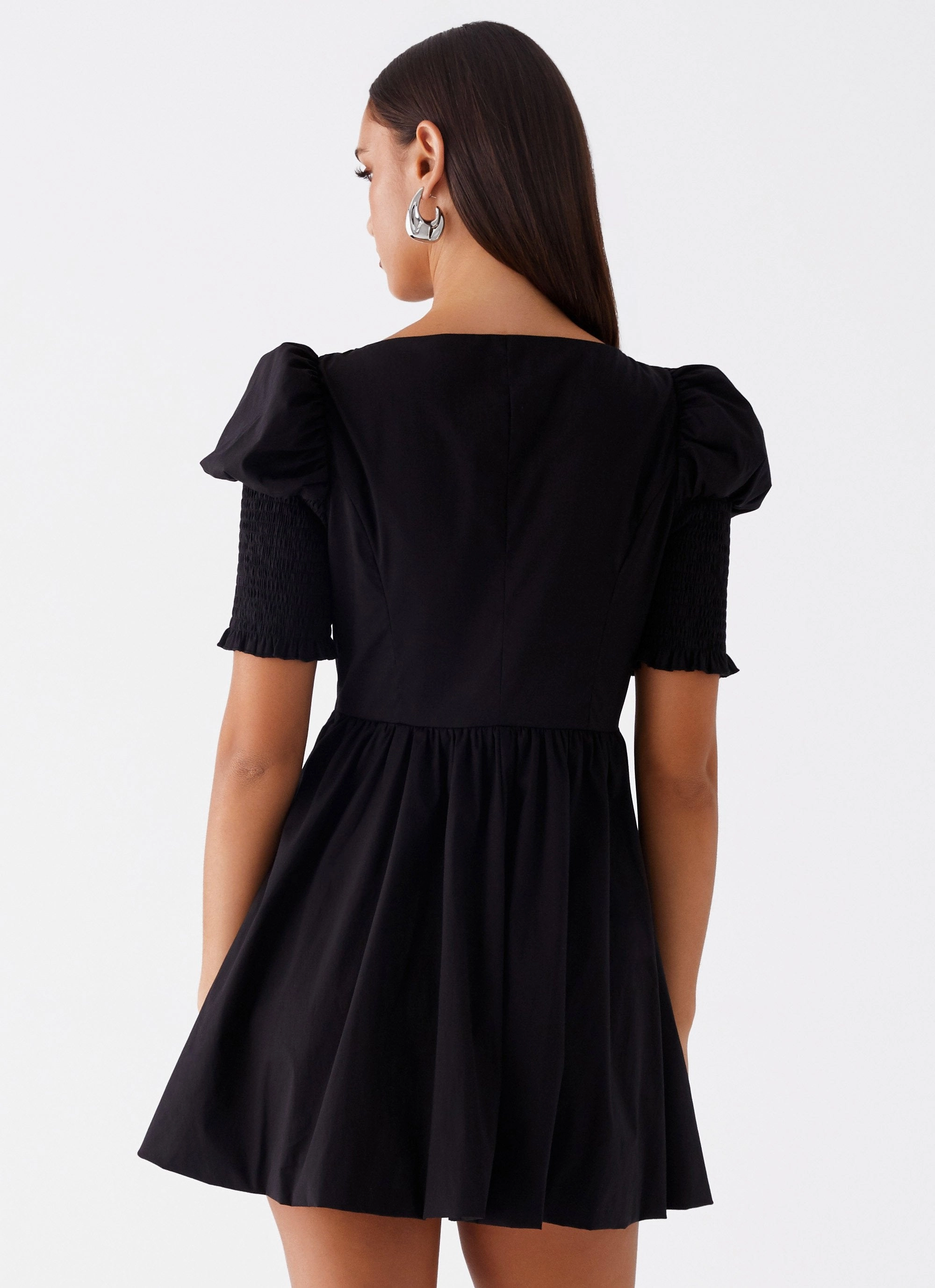 Leonie Tie Front Mini Dress - Black Casual Vibes