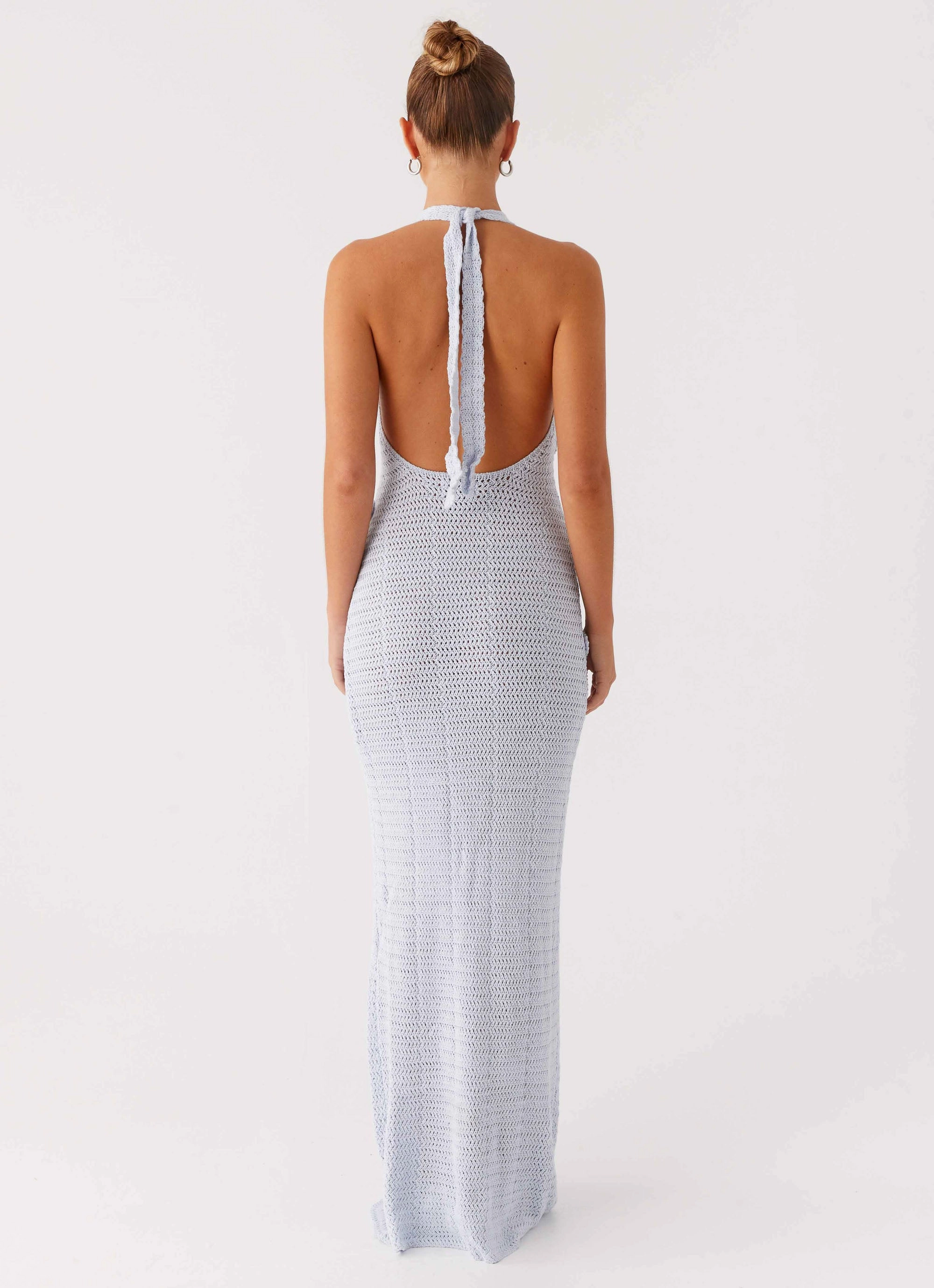 Effortless Mood Novalee Flower Crochet Maxi Dress - Blue