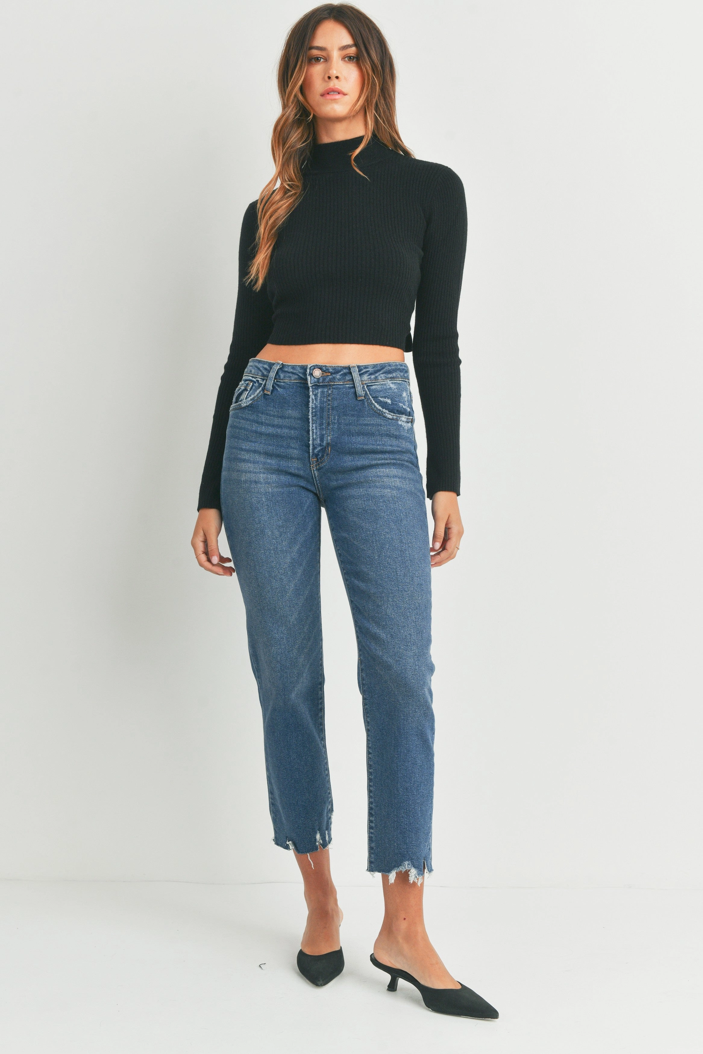 Soft Texture Janie Vintage Straight- Dark Denim