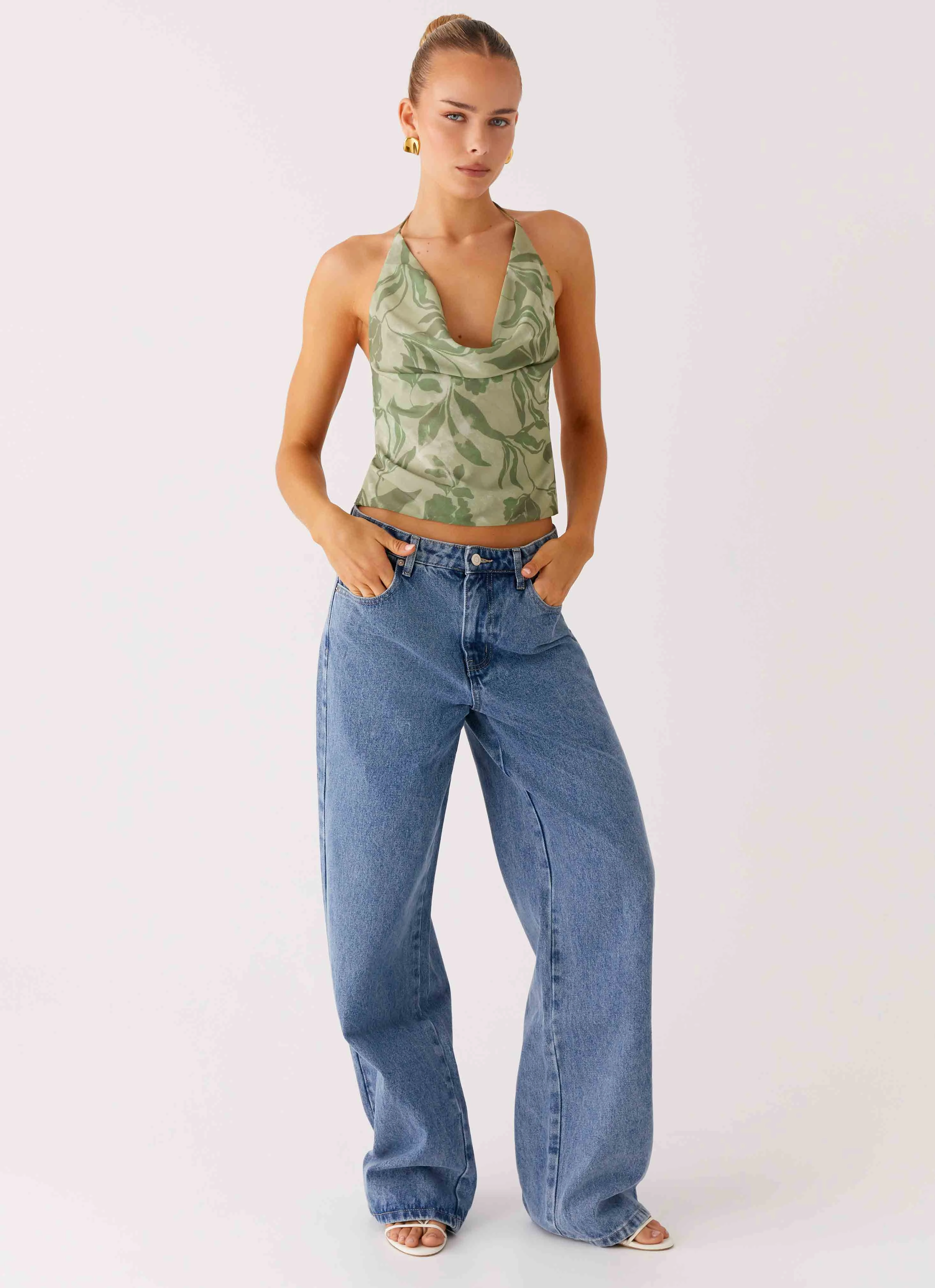 Elspeth Cowl Top - Jade Fern Rainy Day Option