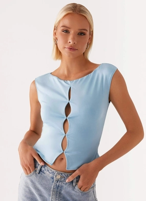 Breathable fabric MoistureWickingTechnology Ally Top - Baby Blue