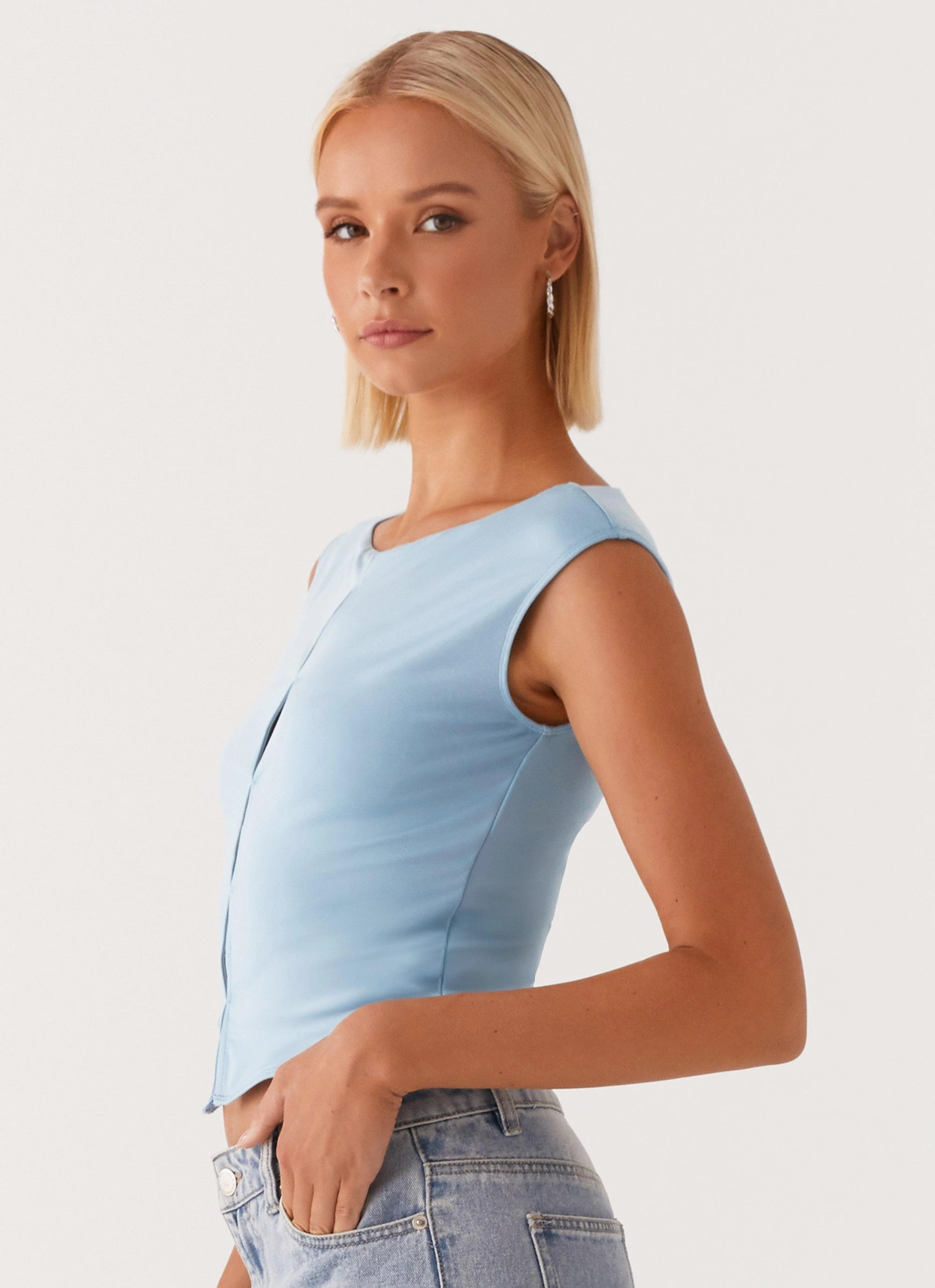 AntiBacterial Coating Thermal Regulation Technology Ally Top - Baby Blue