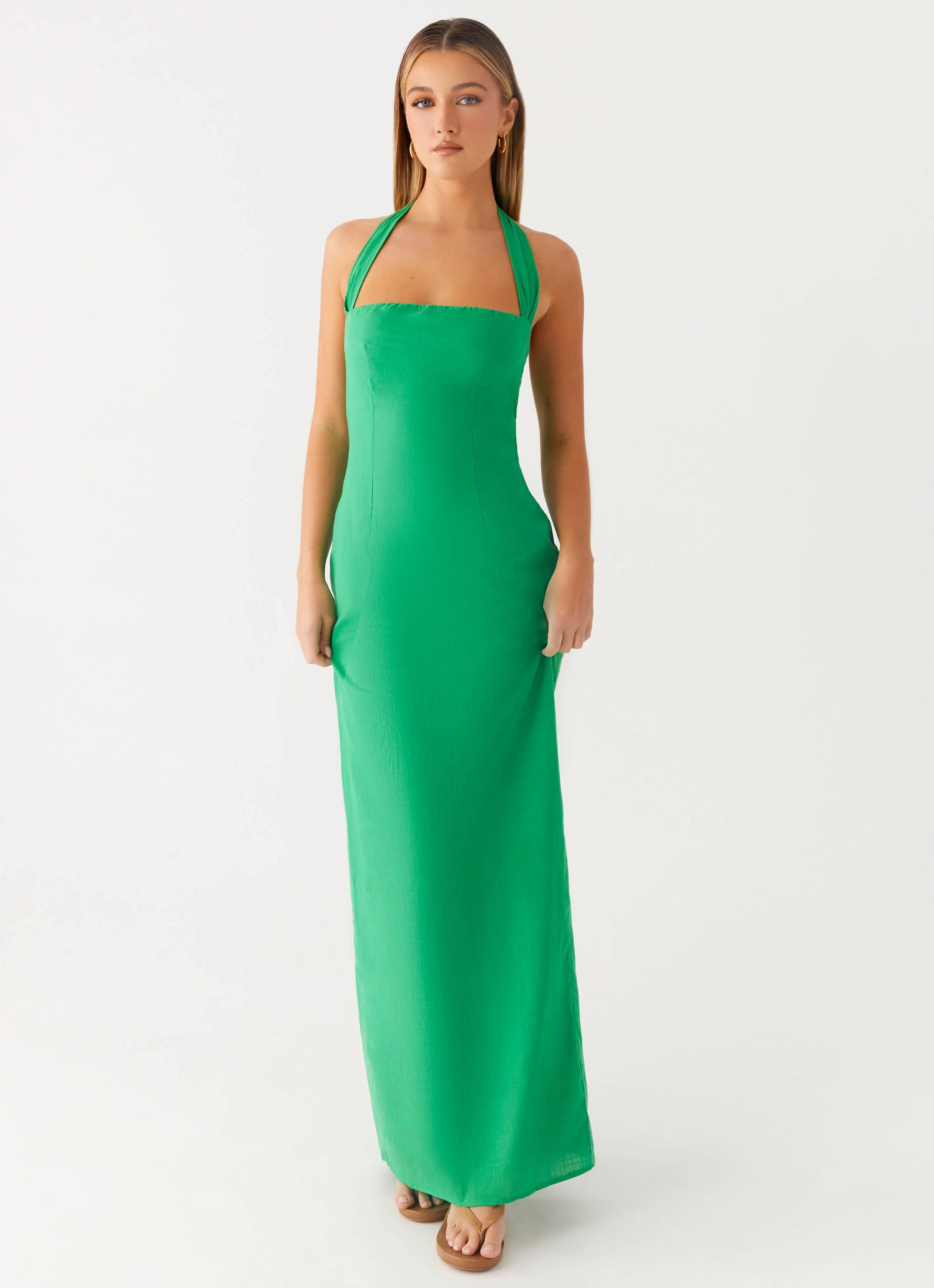 Breathable Material Bold colors Allyse Maxi Dress - Cactus