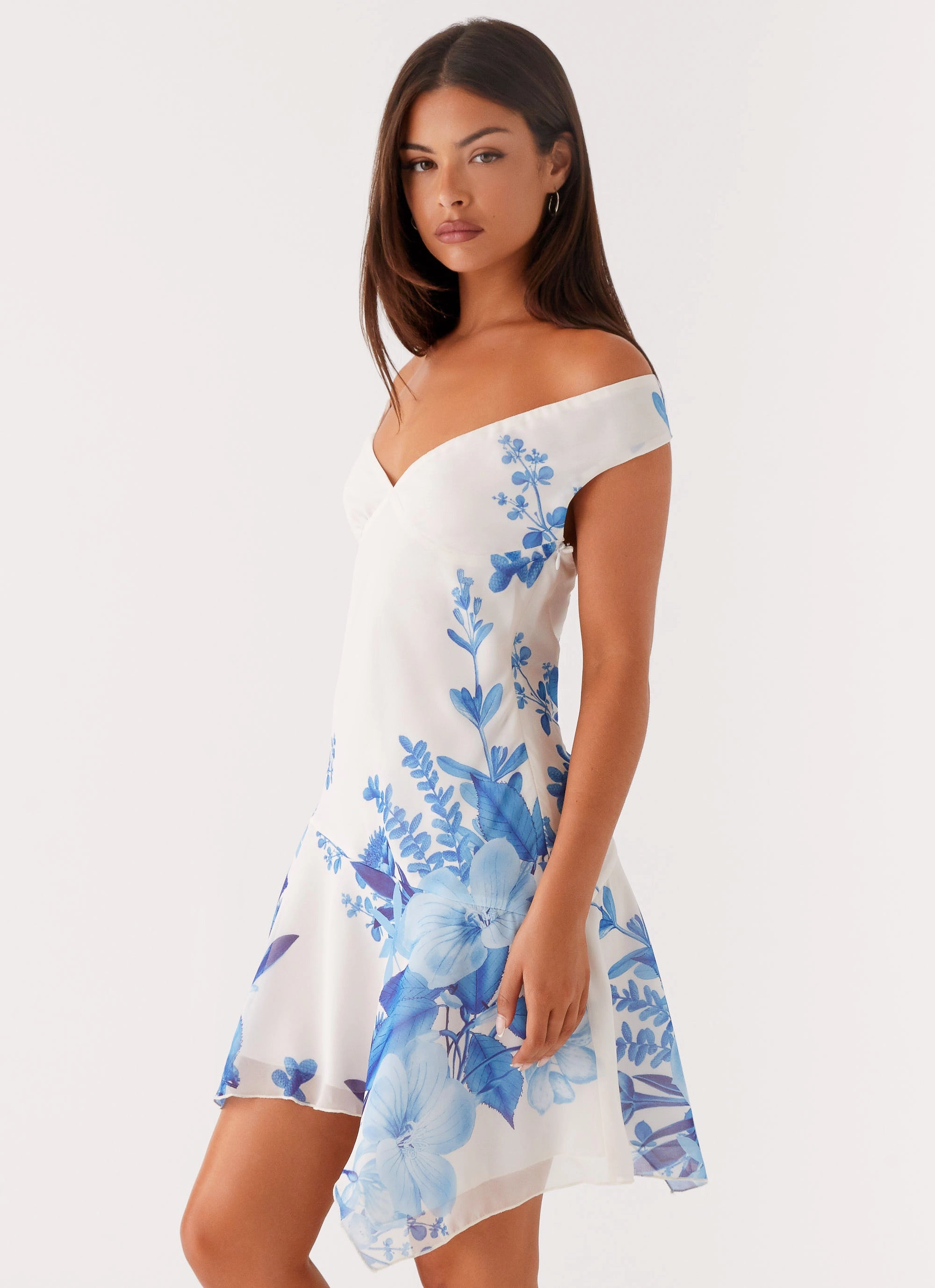 Eco-friendly Alma Mini Dress - Blue Floral Print