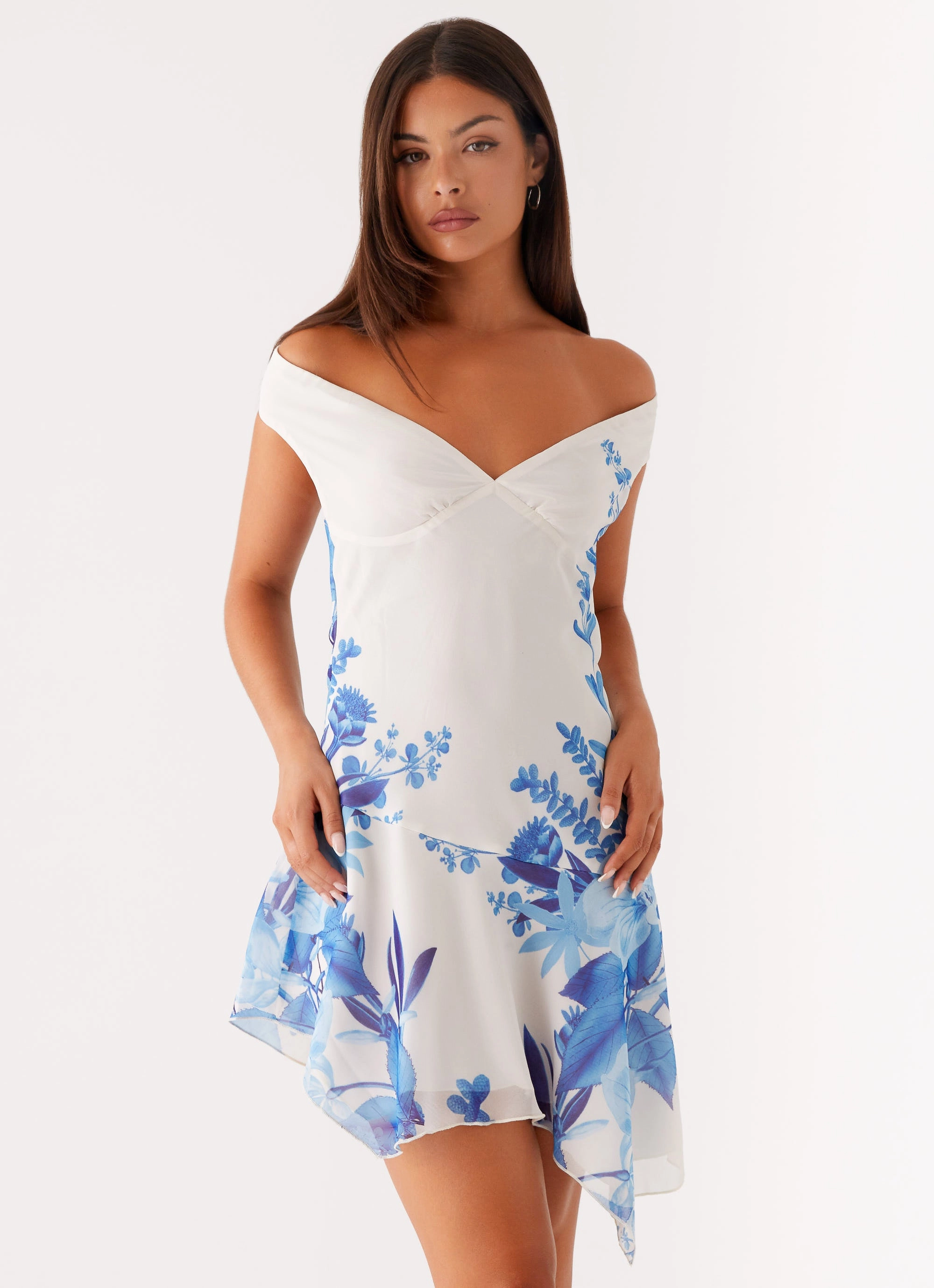 Balanced Tone Pure Fit Alma Mini Dress - Blue Floral Print