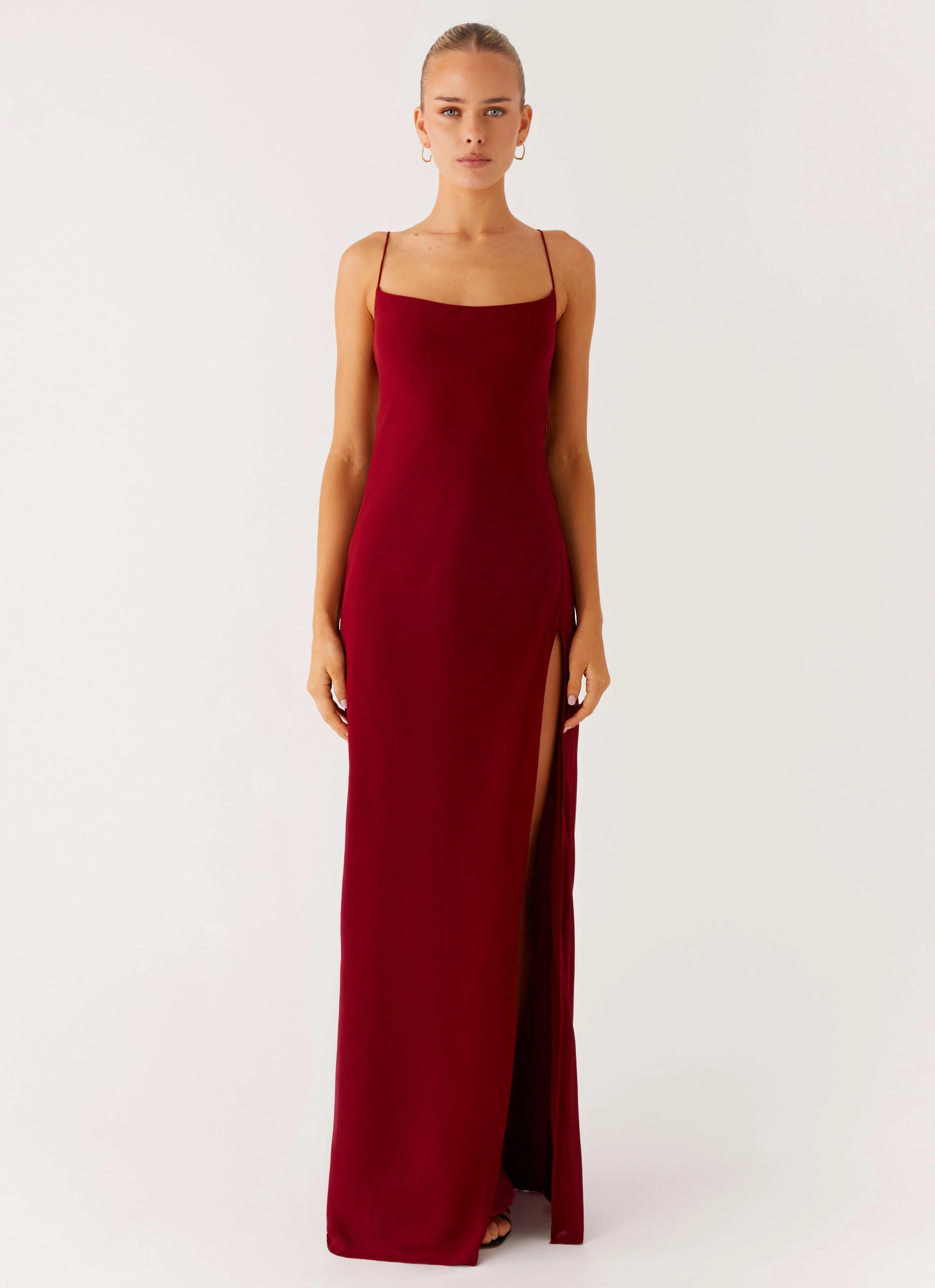 Alouette Maxi Dress - Burgundy Feminine Fit Perfectly Styled