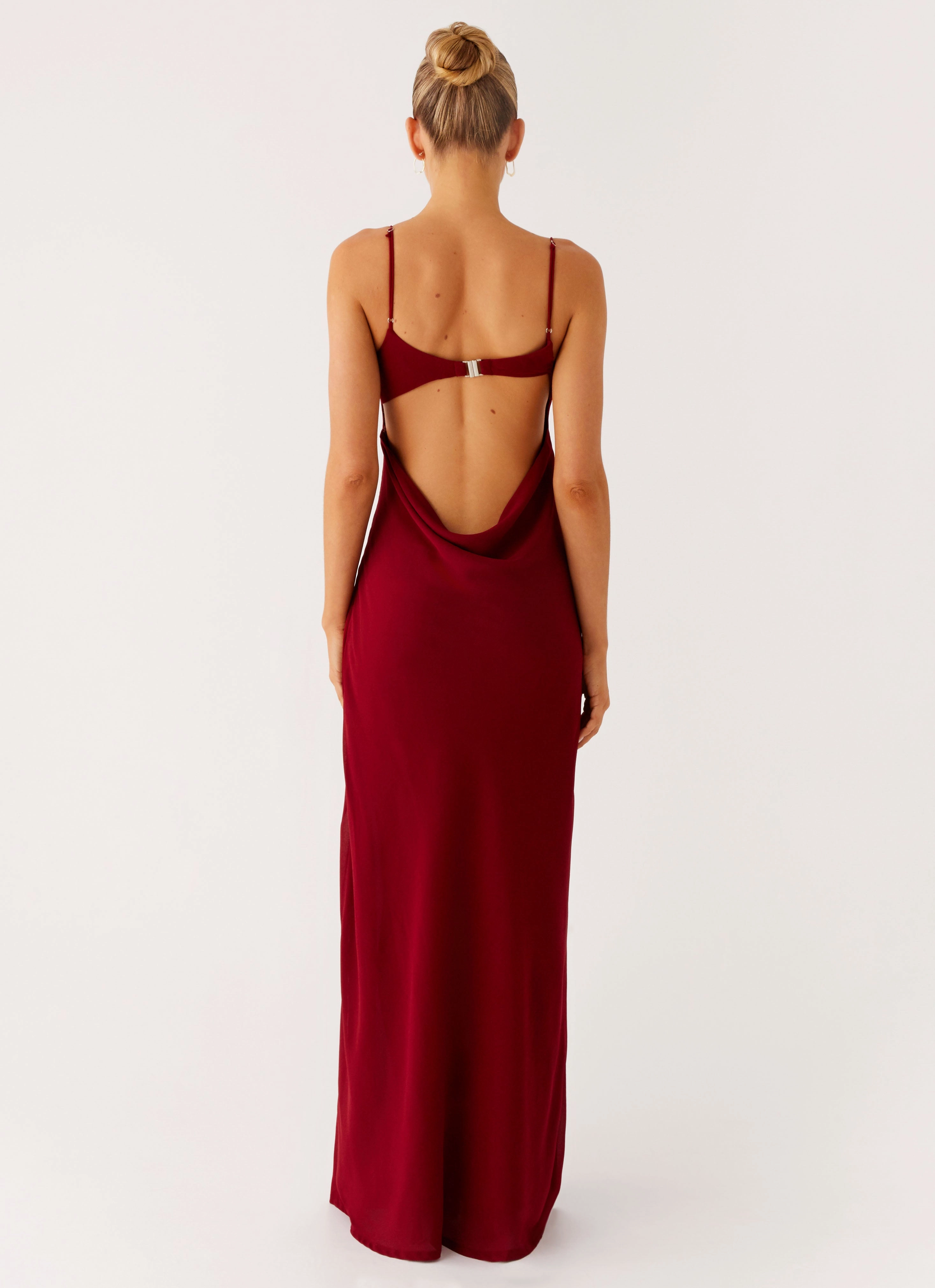 Alouette Maxi Dress - Burgundy Sheer Layer Cool Touch