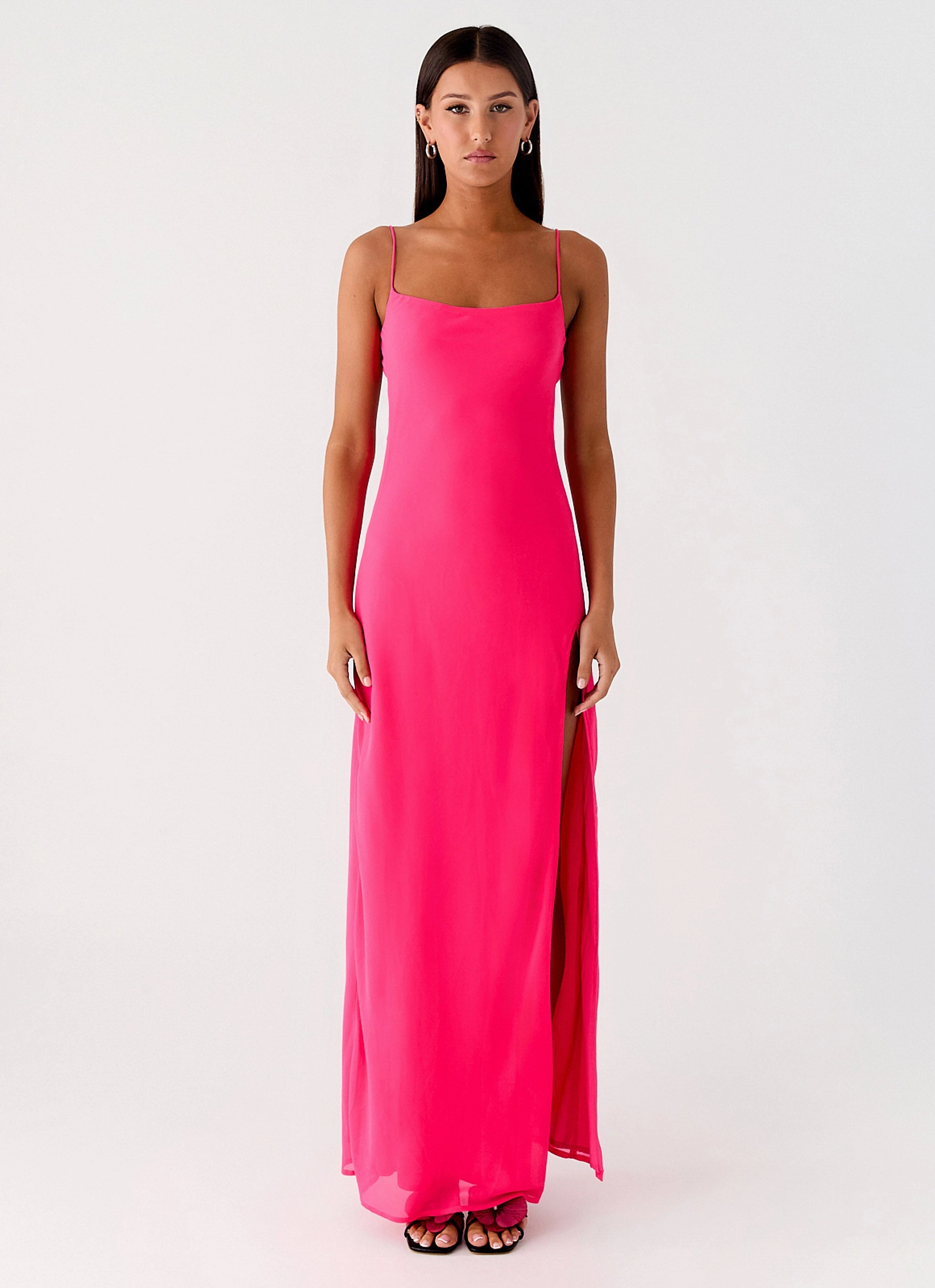 Alouette Maxi Dress - Fuchsia Chic Layered Wear Essential Layer