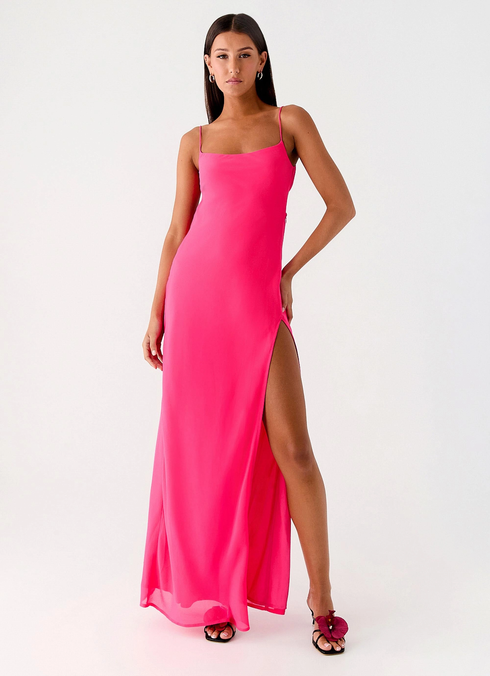 Alouette Maxi Dress - Fuchsia Easy Comfort Chilly Weather Layer