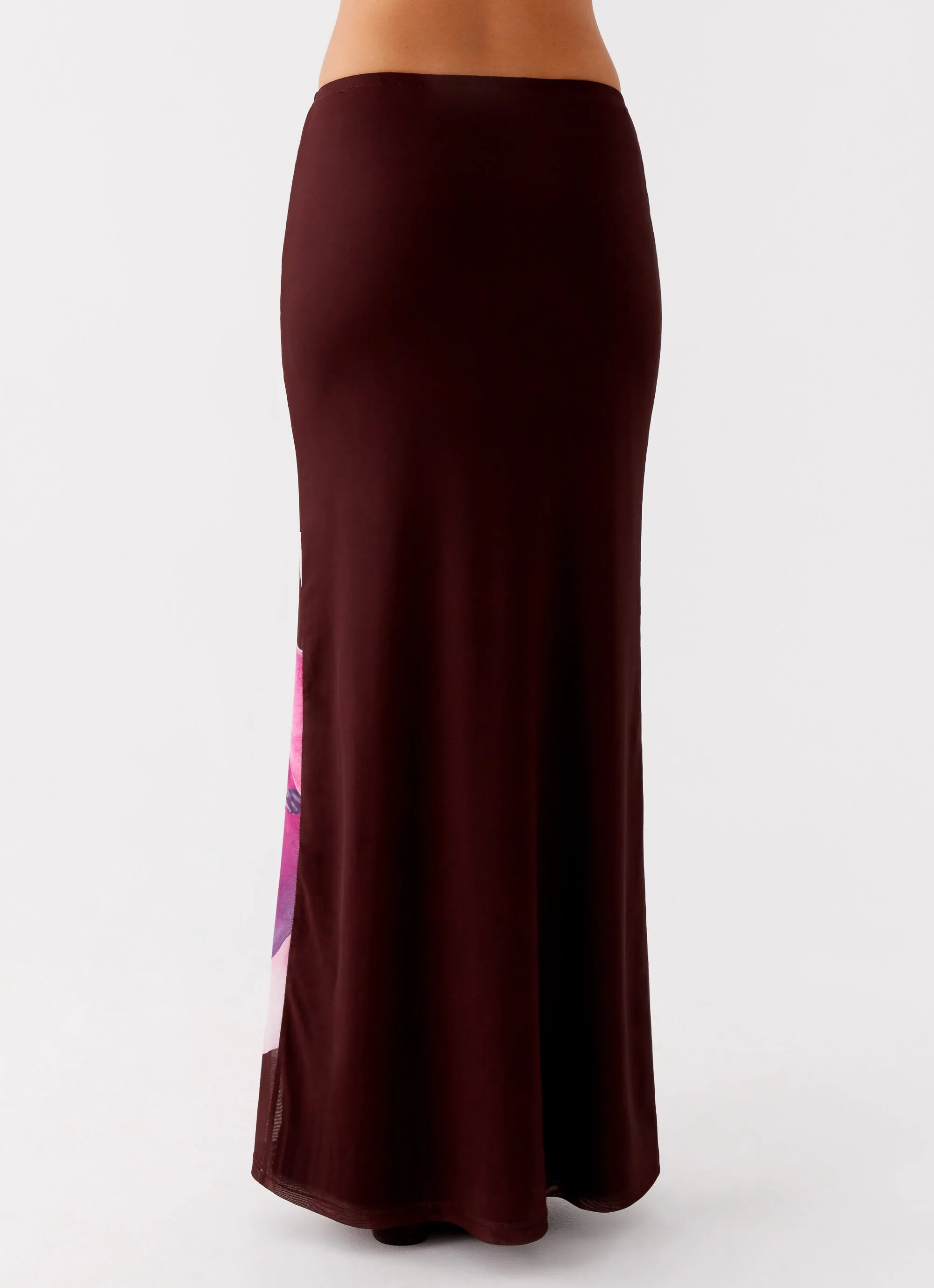 Mall Brand Look Minimalist fashion Alpha Maxi Skirt - Dark Chocolate