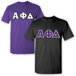 Alpha Phi Delta Lettered T-Shirt, 2-Pack Bundle Deal - TWILL