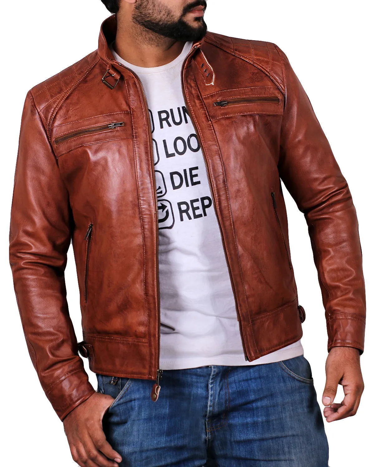 Altara Black Biker Leather Jacket