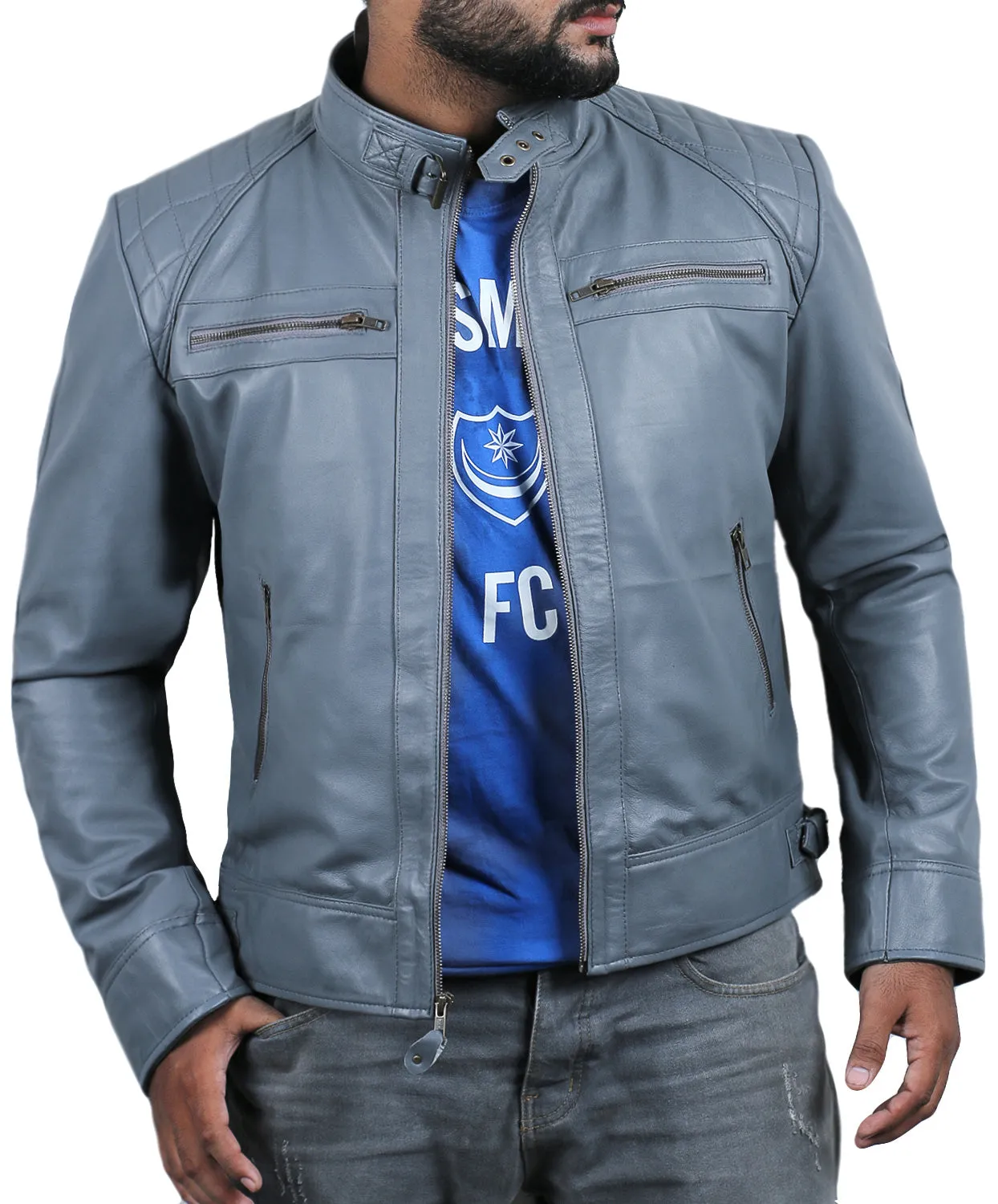Altara Black Biker Leather Jacket
