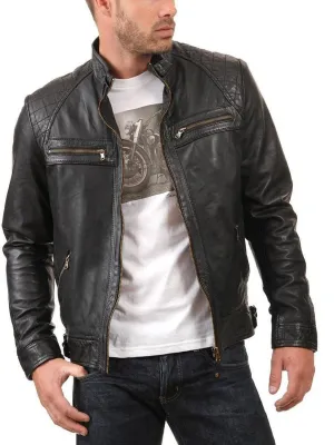 Altara Black Biker Leather Jacket