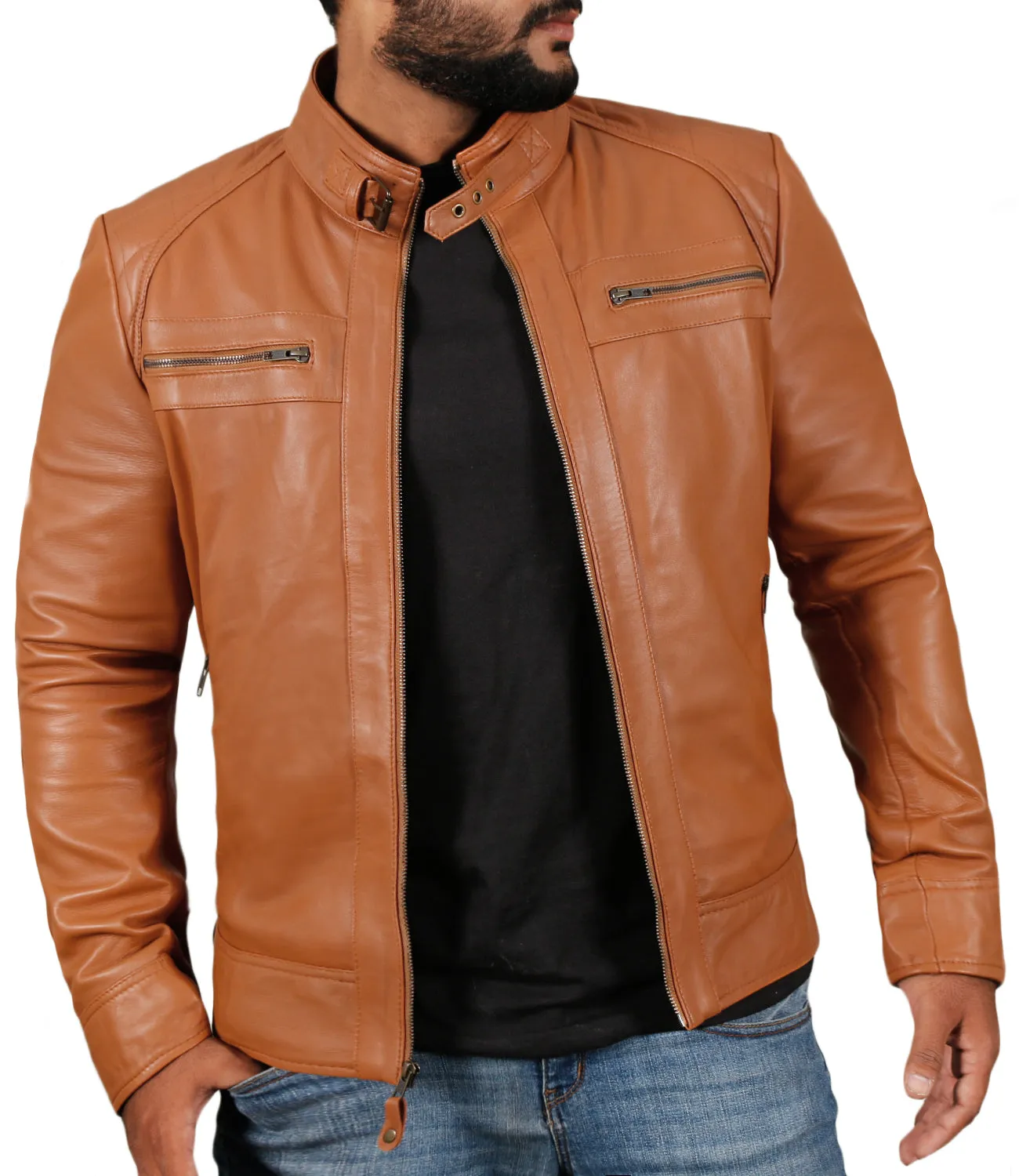 Altara Black Biker Leather Jacket