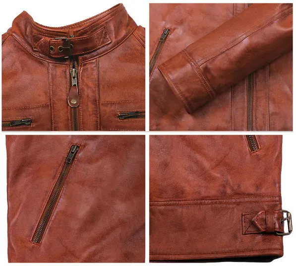 Altara Black Biker Leather Jacket