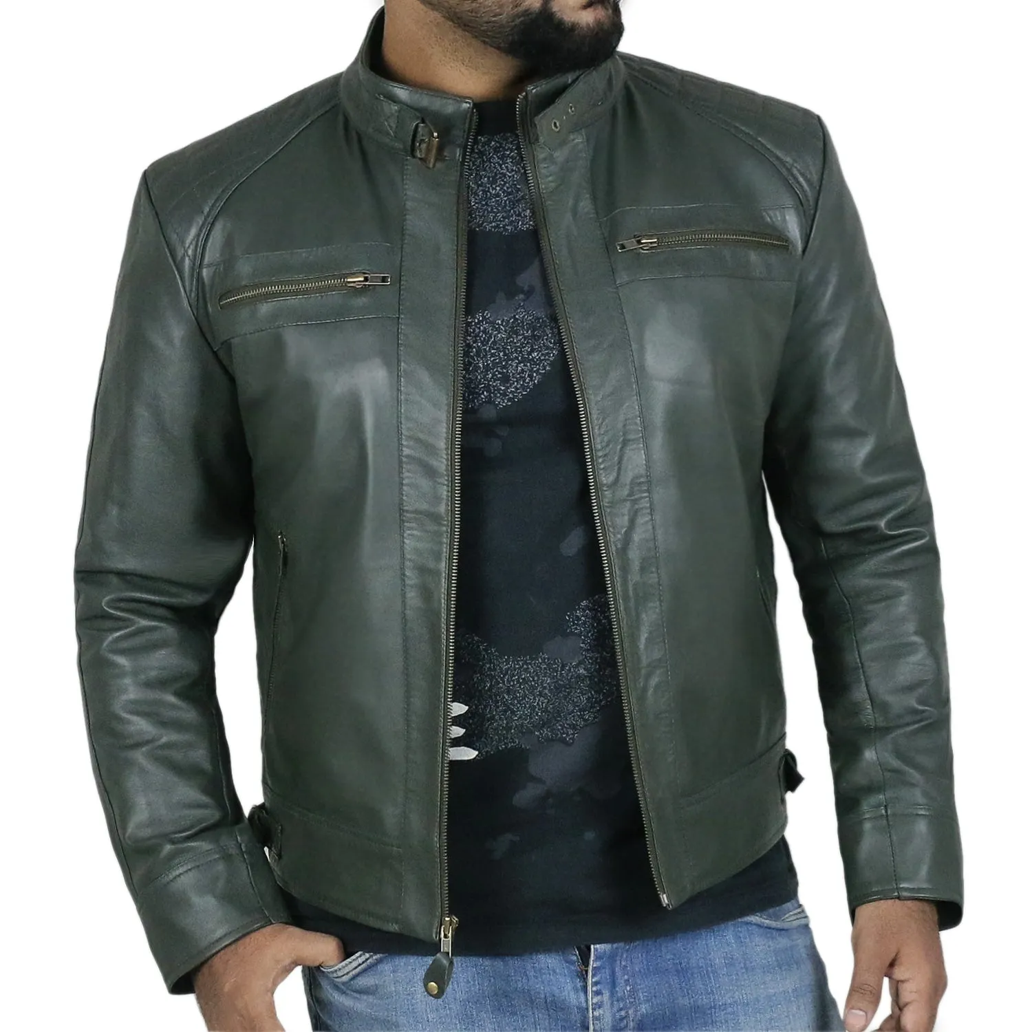 Altara Black Biker Leather Jacket