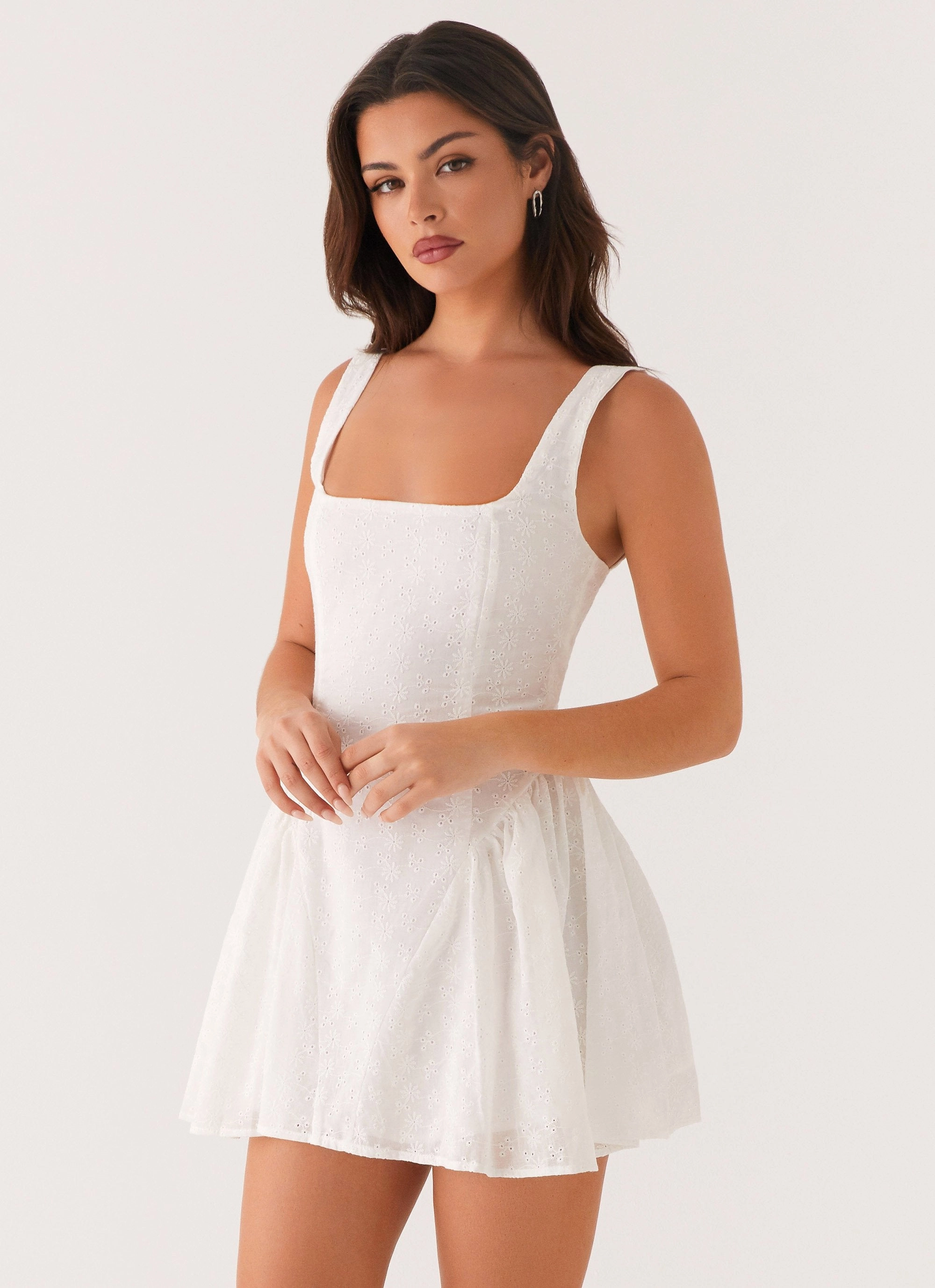Alyssa Mini Dress - White Tailored Wear