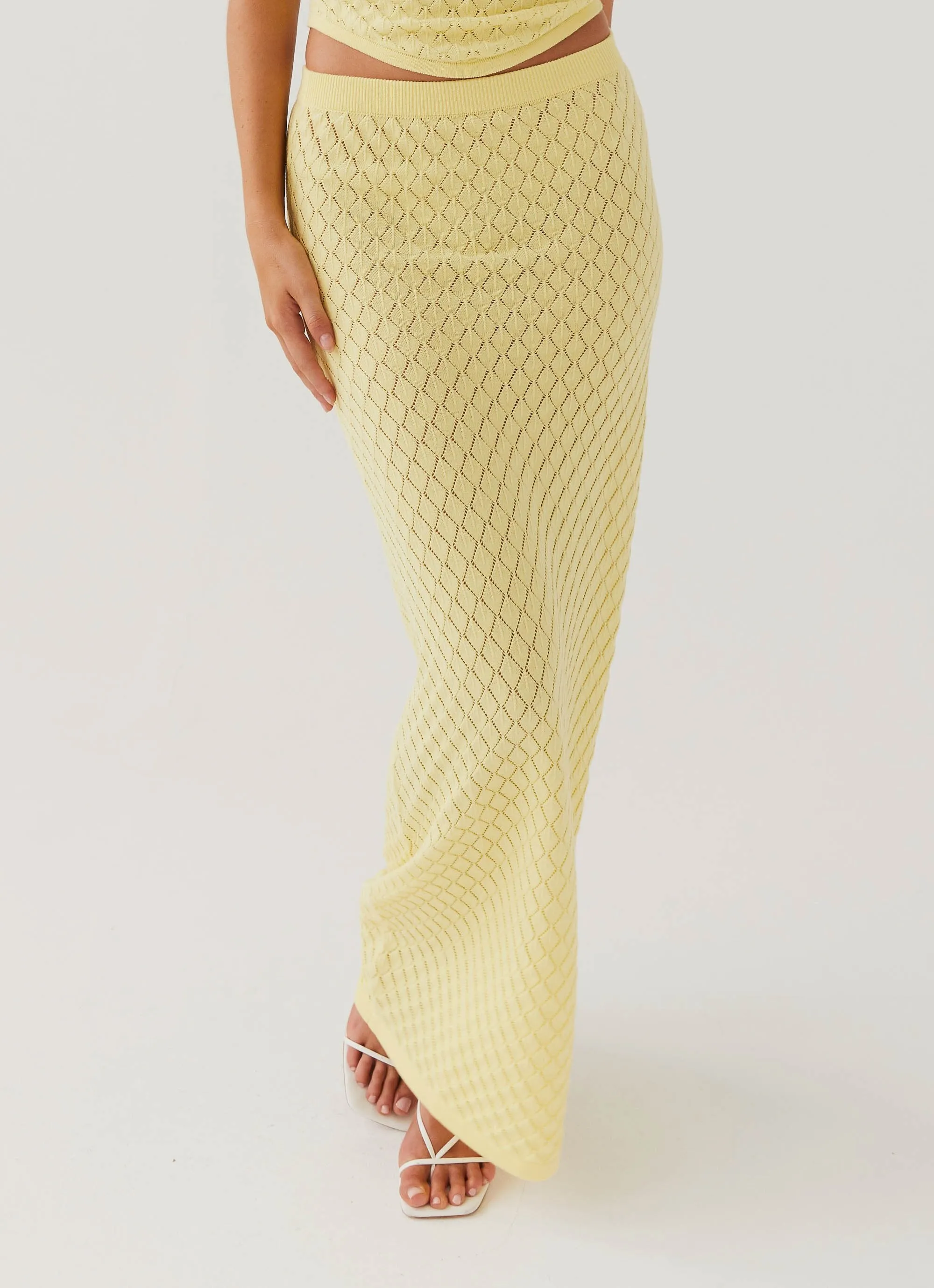Neat Fit Amanza Knit Maxi Skirt - Lemon