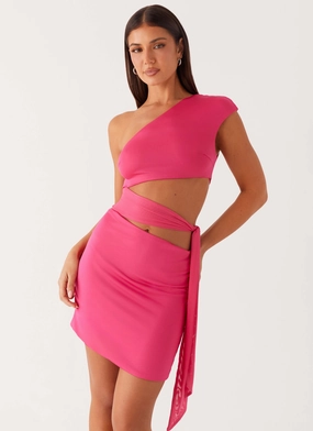 Amara Mini Dress - Hot Pink Sophisticated Edge Fashion Fit