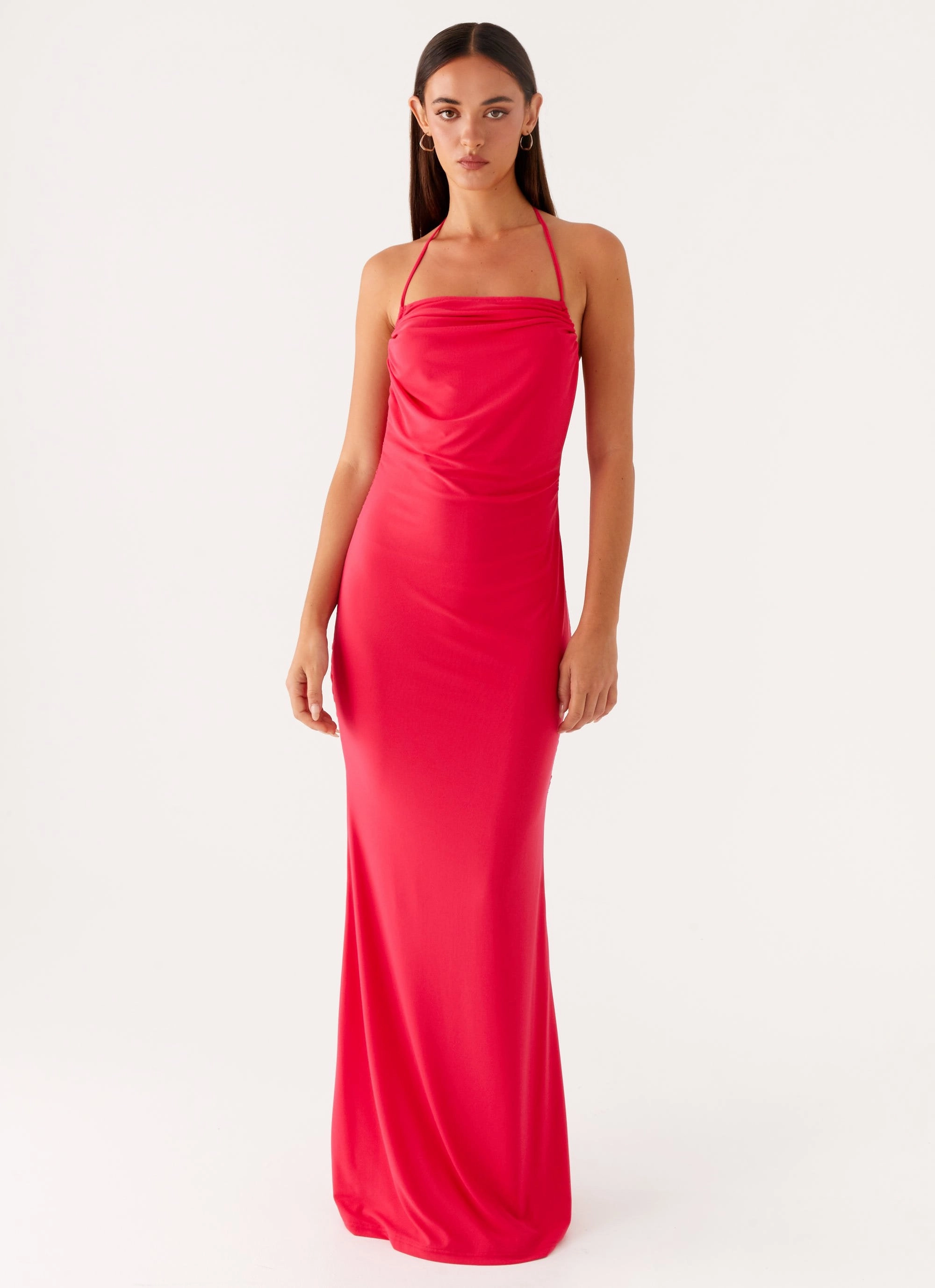 Amari Maxi Dress - Raspberry Sleek Presence Casual Mode