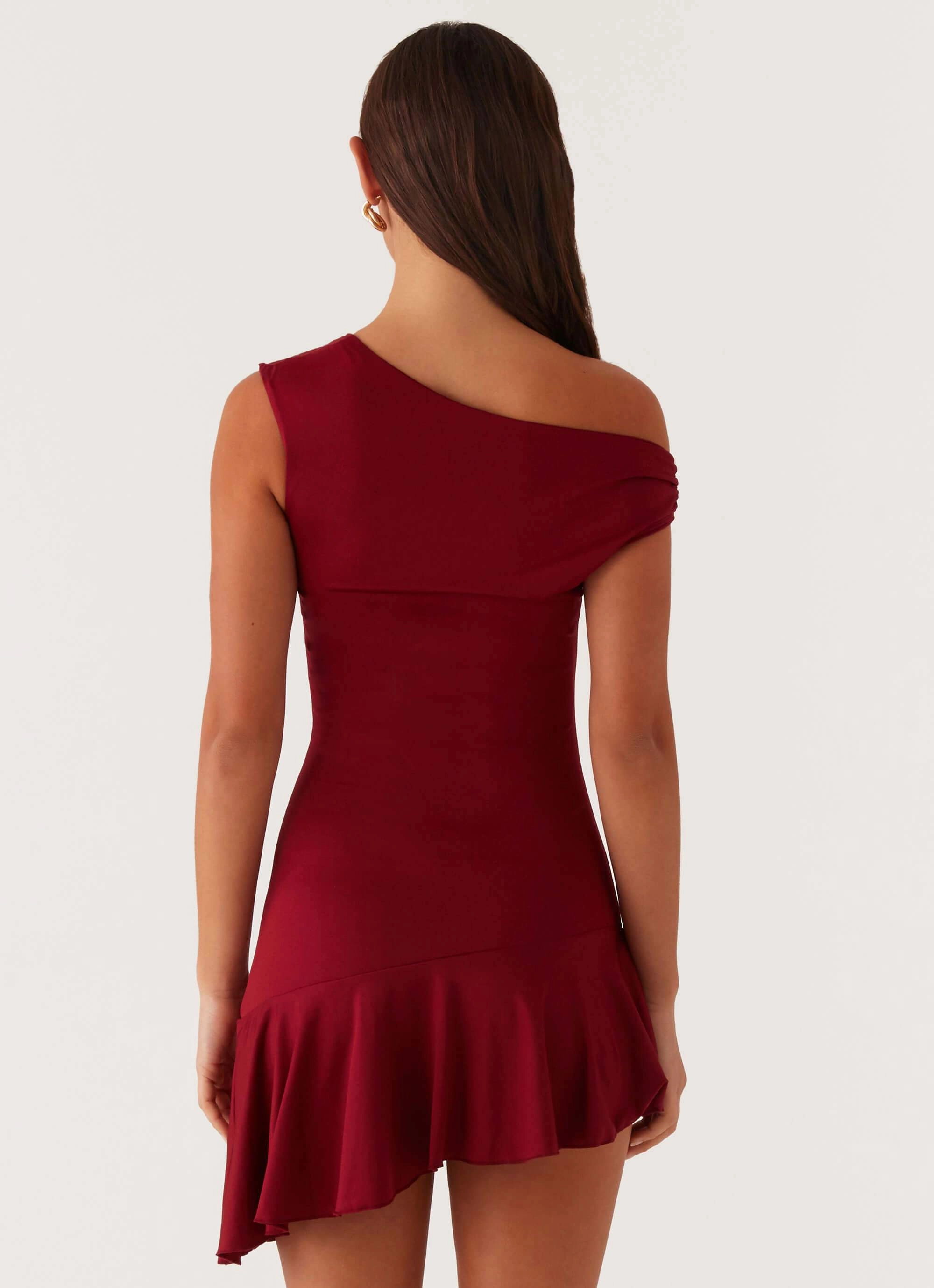 Premium Look Amaya Twist Mini Dress - Maroon