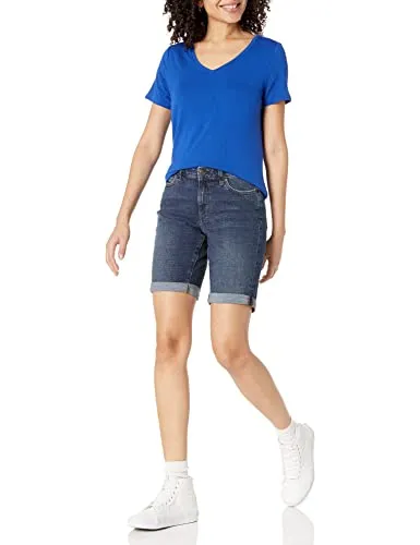 Amazon Essentials Women's 9" Denim Bermuda Shorts, Medium Wash, 20