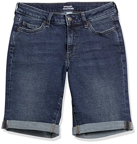Amazon Essentials Women's 9" Denim Bermuda Shorts, Medium Wash, 20