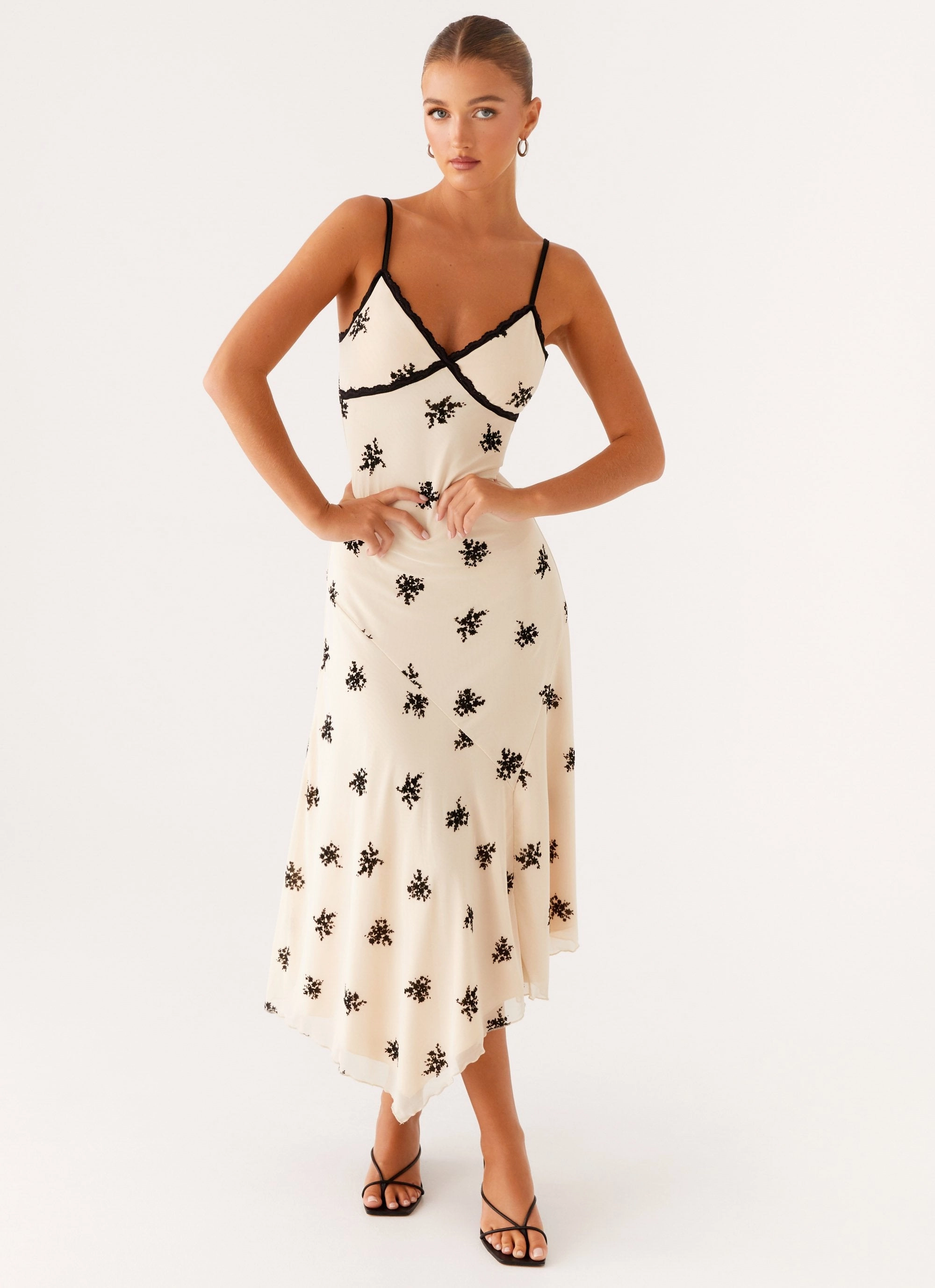 Hidden-Pocket Amelia Midi Dress - Nude