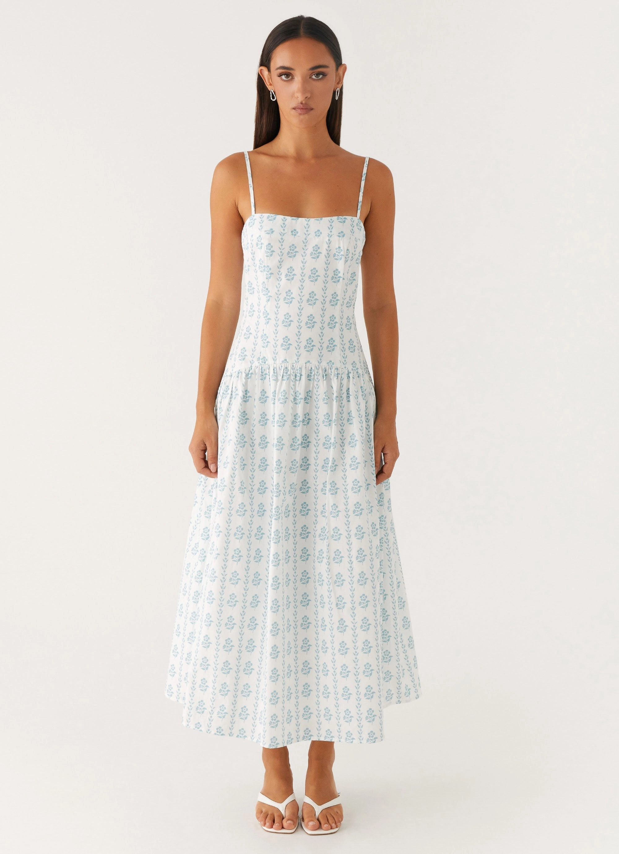 Subtle Drape Subtle Touch Amelie Midi Dress - Sweet Daydream Print