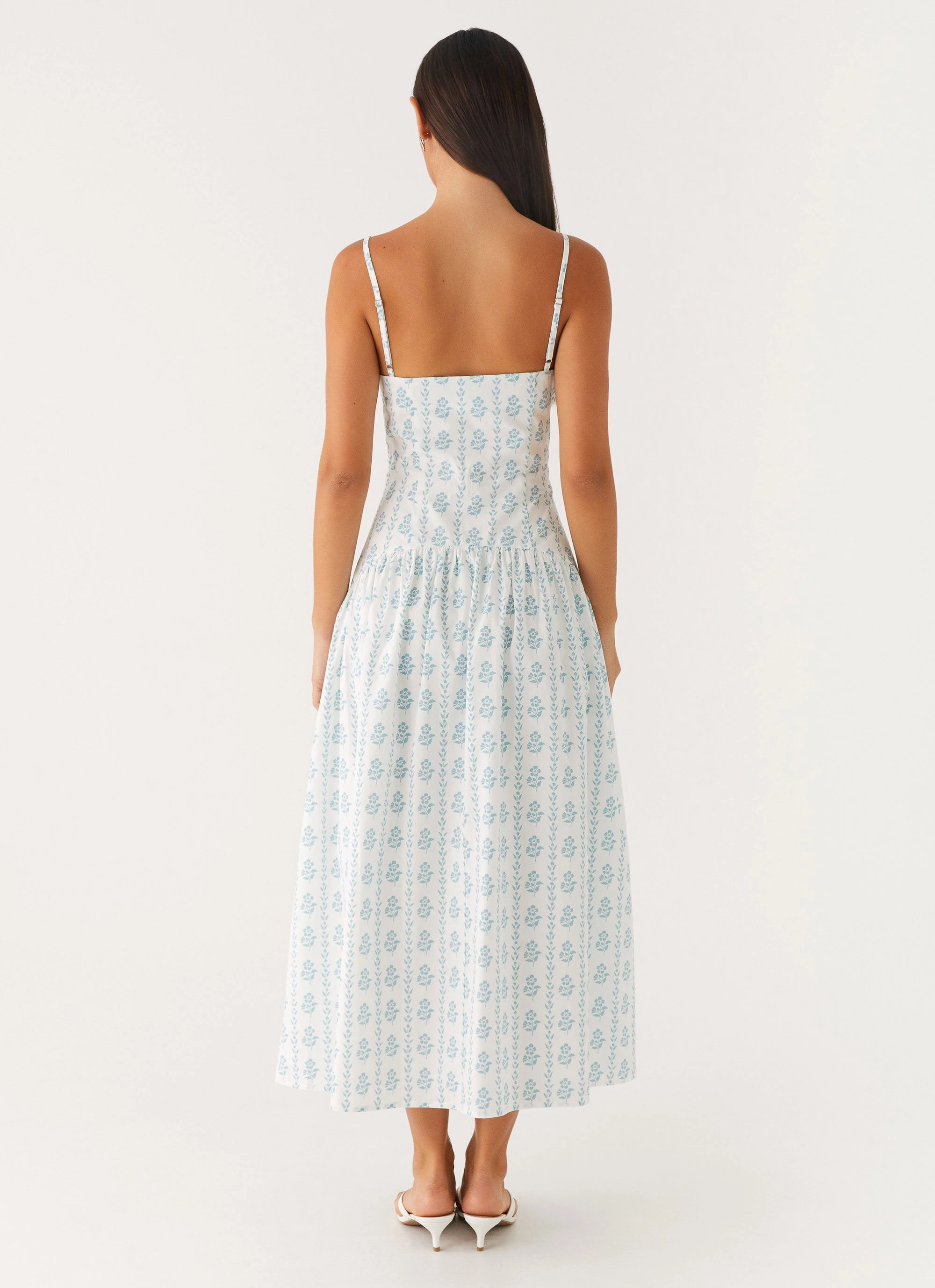 Crinkle Effect Amelie Midi Dress - Sweet Daydream Print