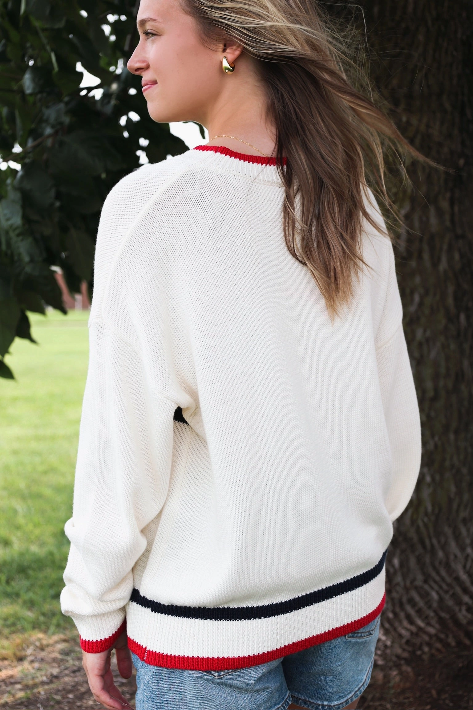 Double Needle Stitching America Prep Sweater