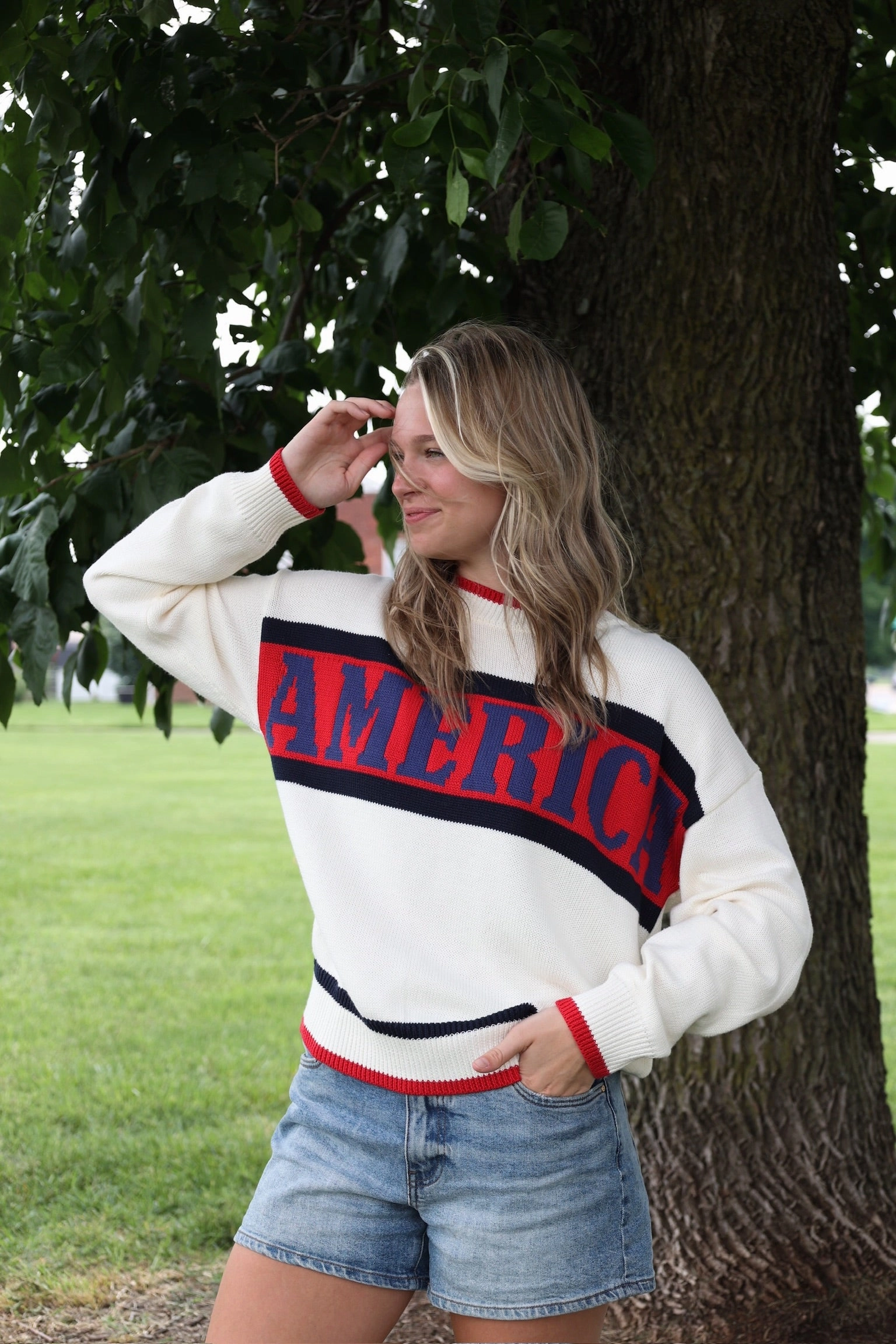 Relaxed Fit Shirt CrewNeck America Prep Sweater
