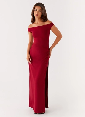 Amerie Maxi Dress - Maroon Classic Layering Amerie Maxi Dress - Maroon Soft And Comfortable Edge Detail