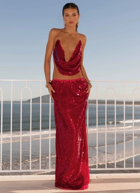 Amosa Maxi Skirt - Fuchsia Light Weight Windproof Closure