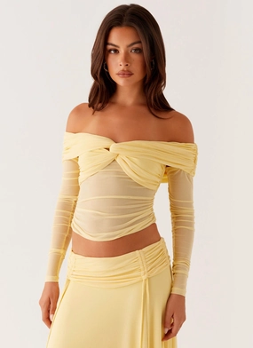 Amryn Long Sleeve Top - Yellow DurableWeave Flexible Cuffs Amryn Long Sleeve Top - Yellow