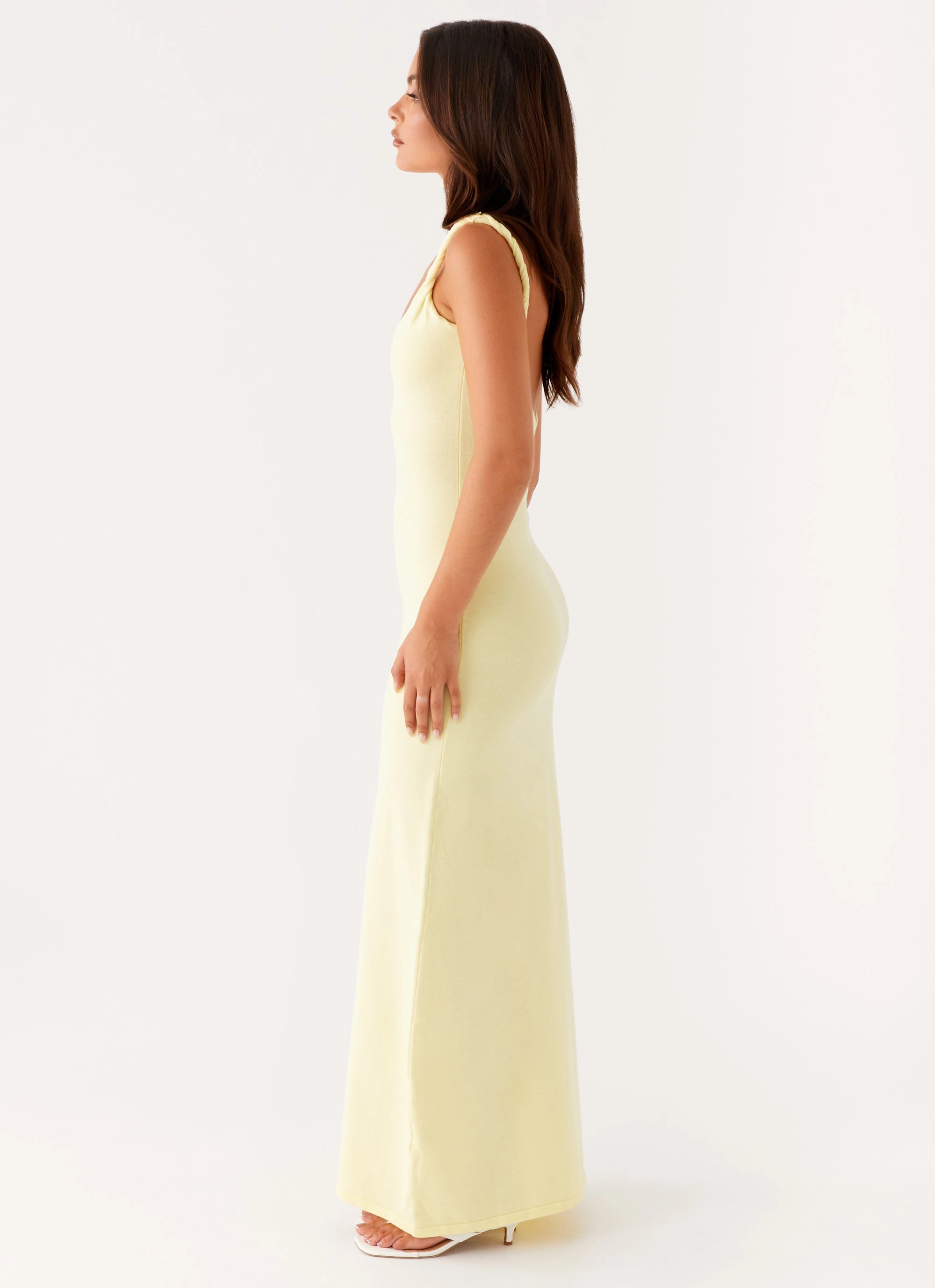 Anastasia Maxi Dress - Yellow Drawstring-Closure