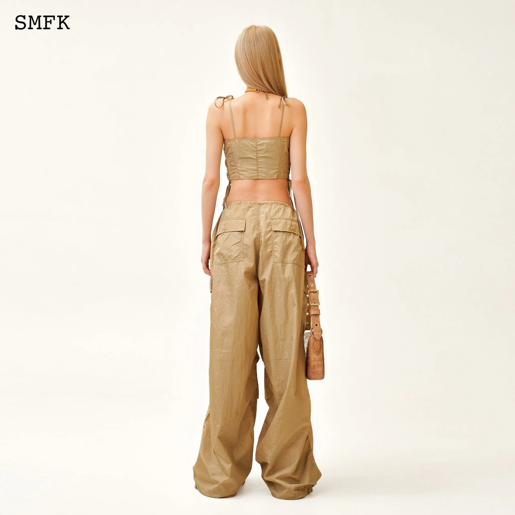 Ancient Myth Golden Snake Paratrooper Cropped Top
